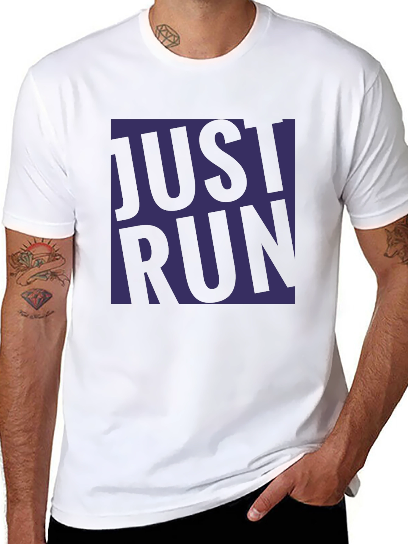 Just Run Graphic T-Shirt - Black