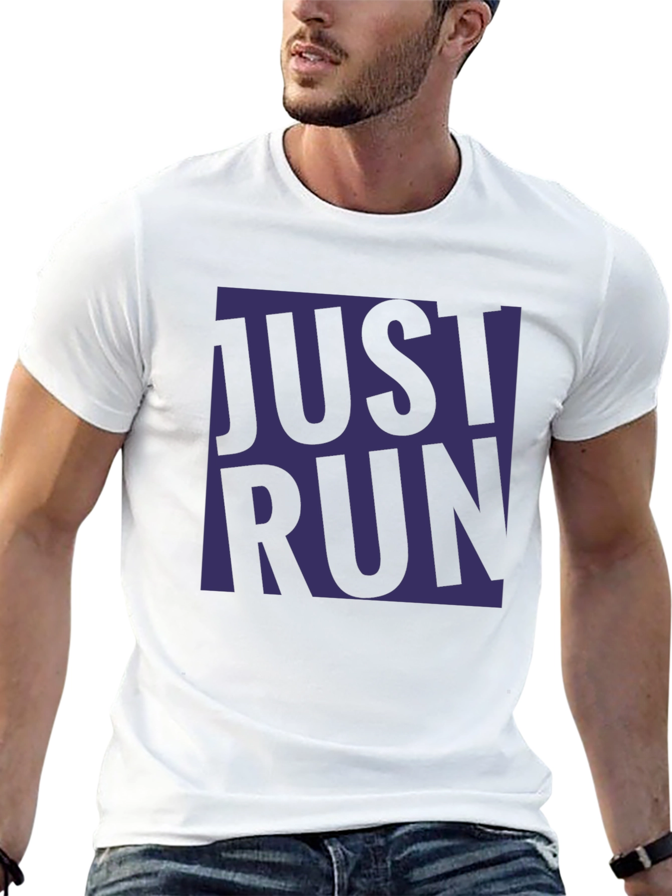 Just Run Graphic T-Shirt - Black