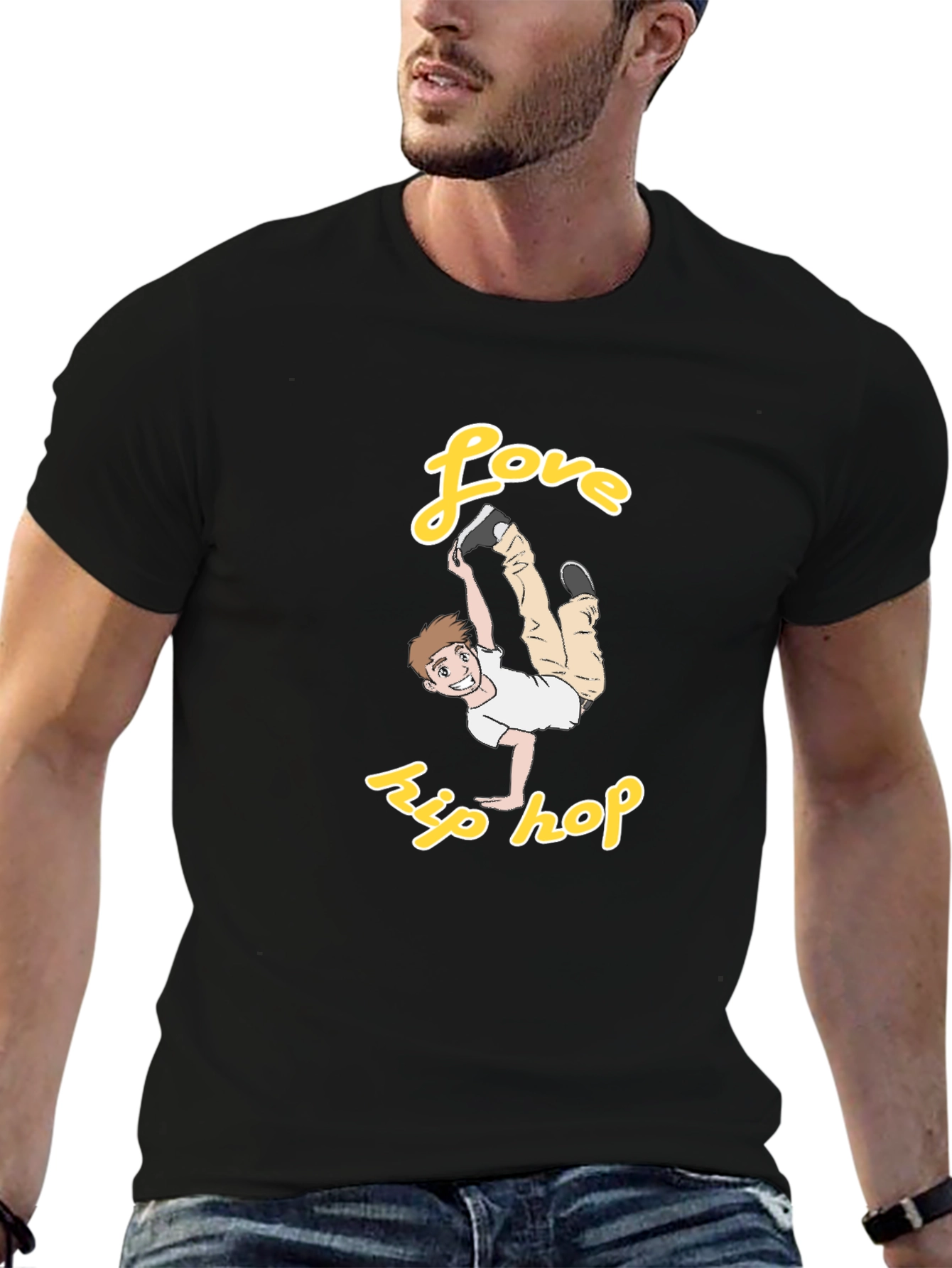 Love Hip Hop Graphic Tee - Black Cotton T-Shirt