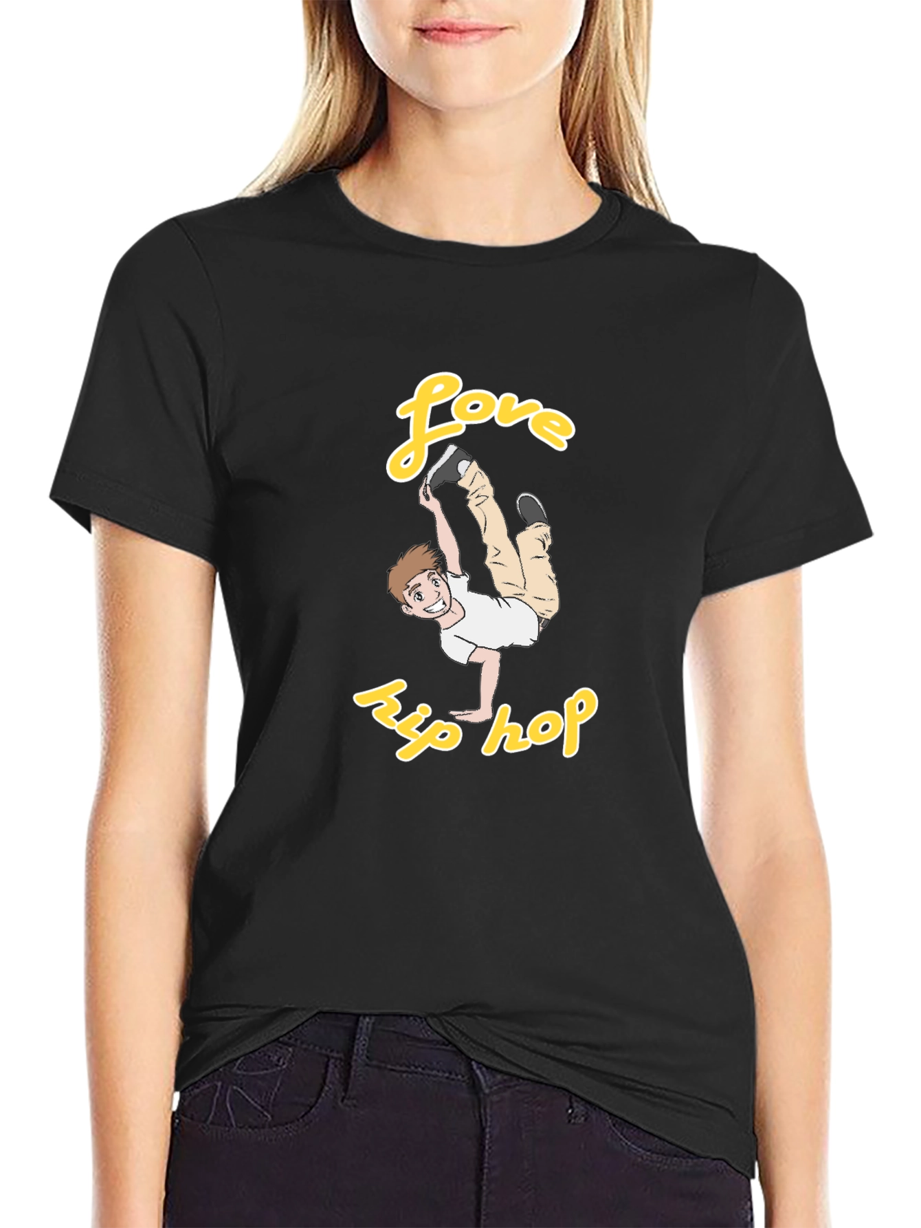 Love Hip Hop Graphic Tee - Black Cotton T-Shirt