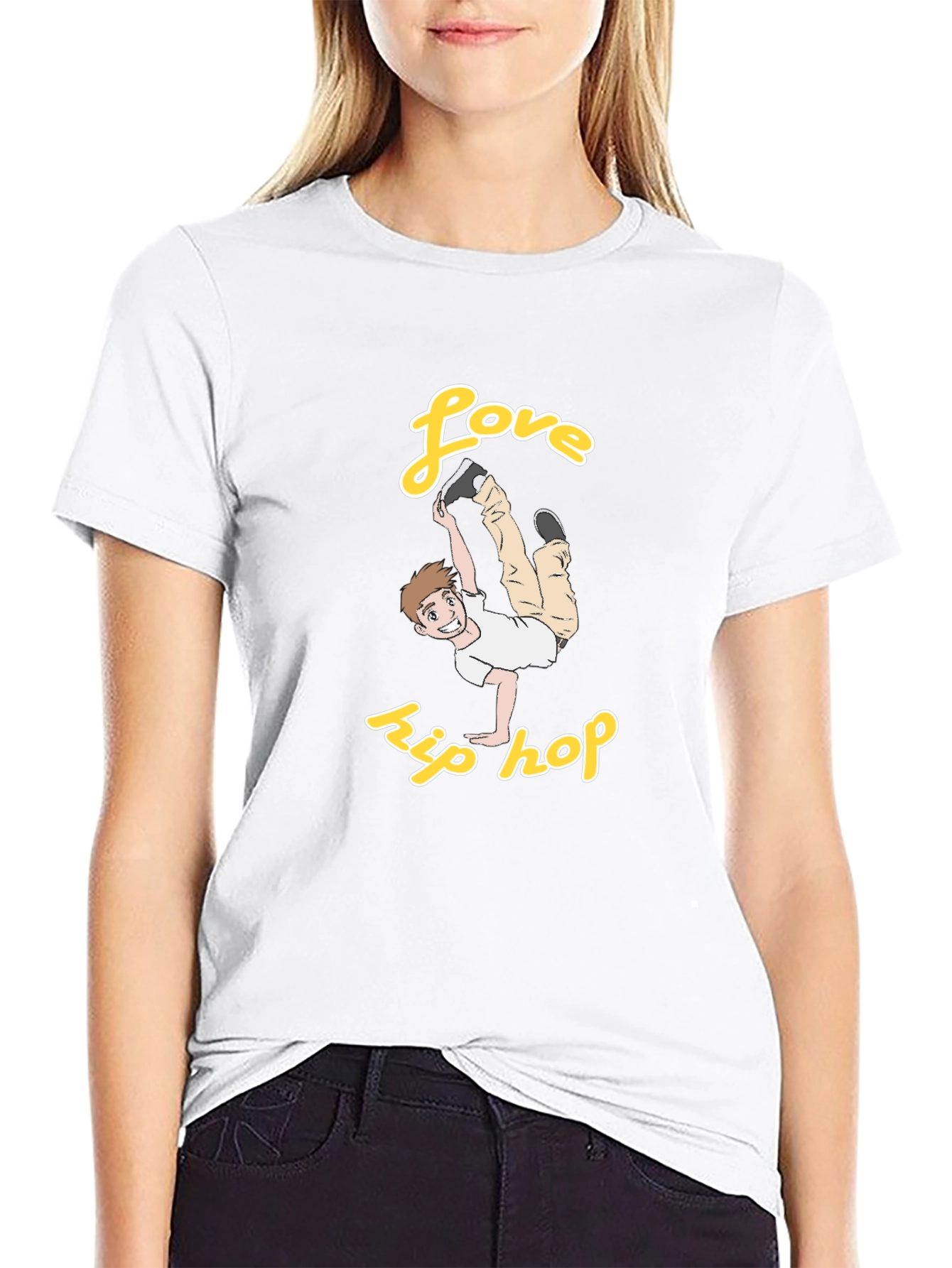 Love Hip Hop Graphic Tee - Black Cotton T-Shirt