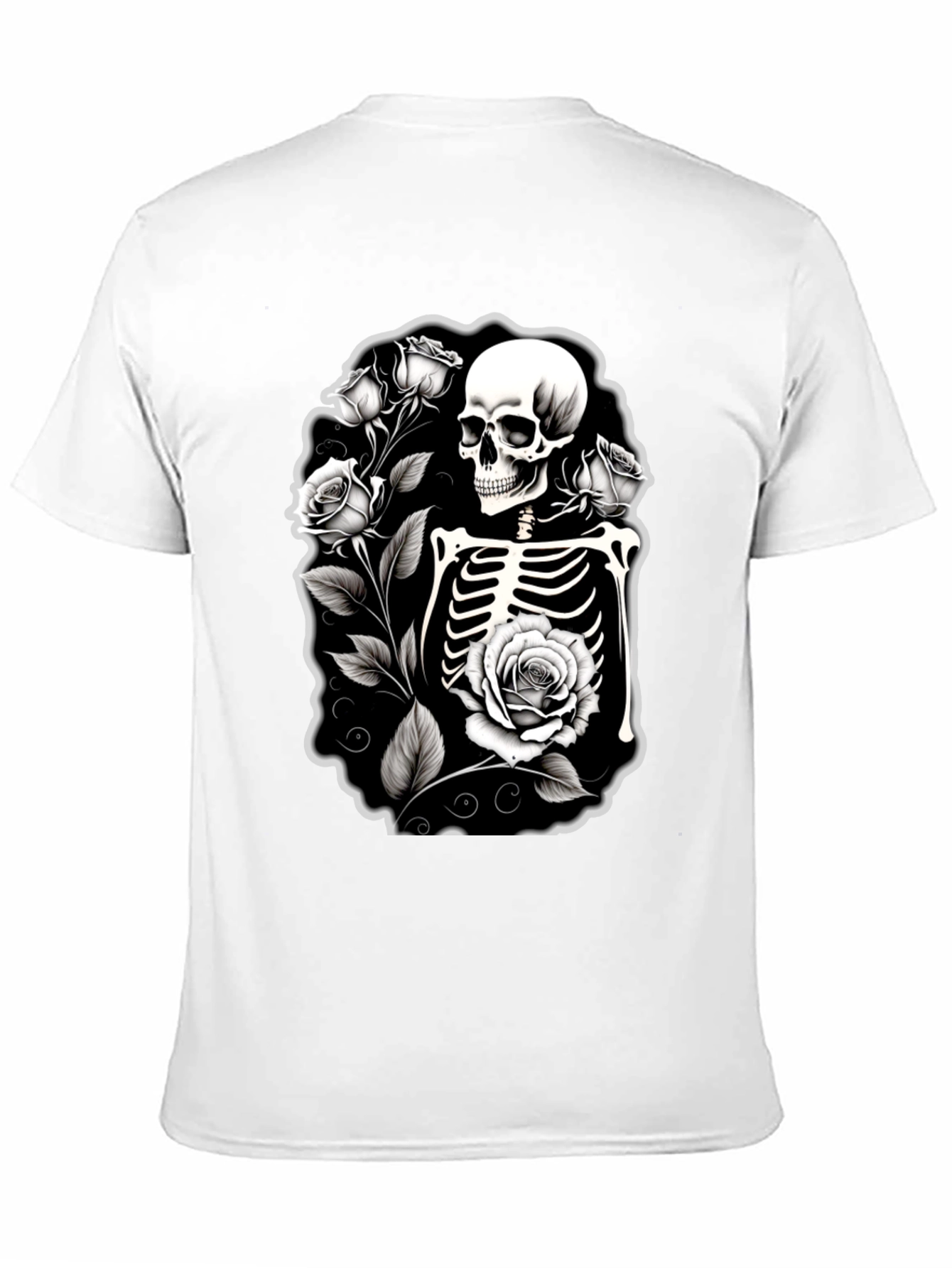 Skeleton & Roses Black Graphic Tee