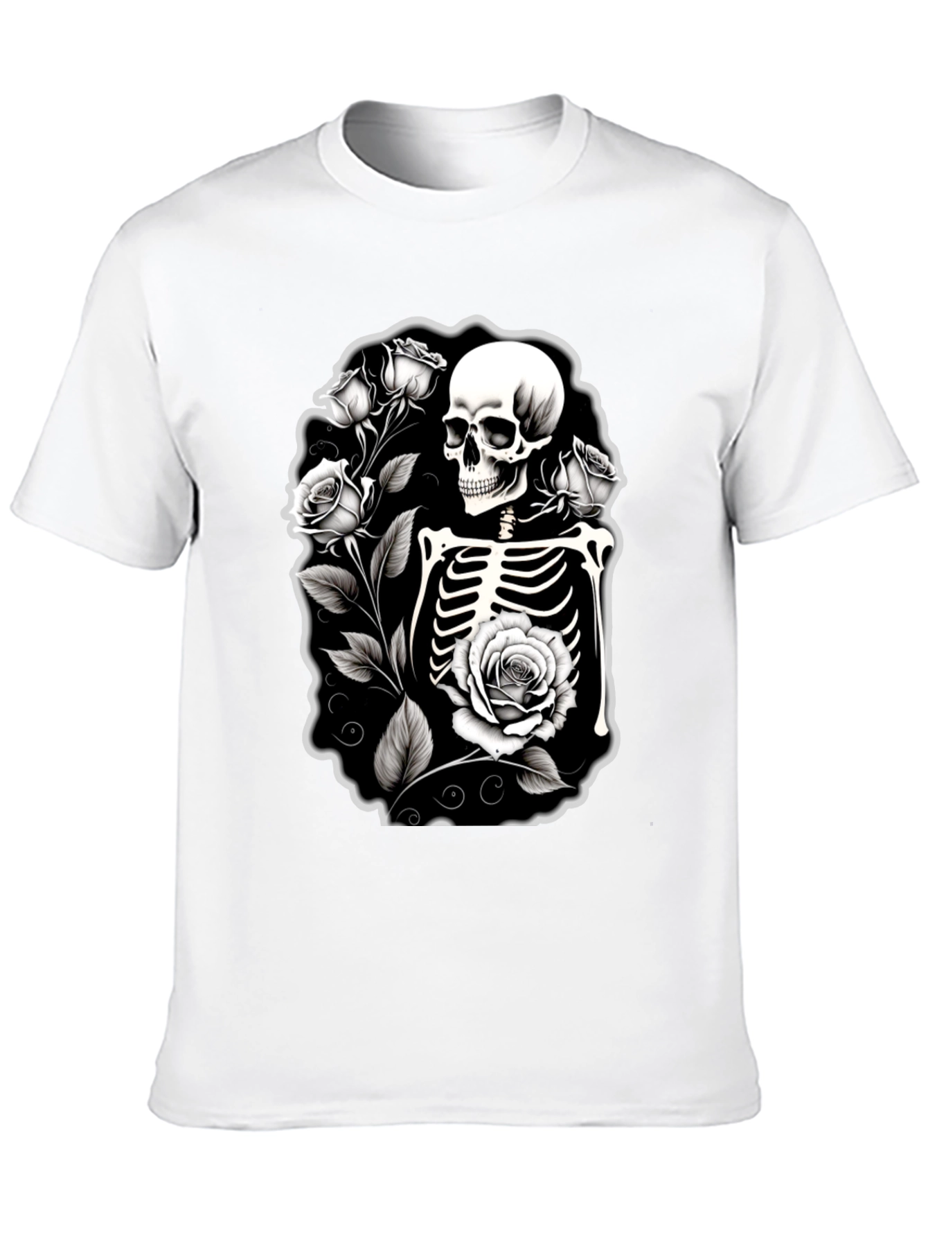 Skeleton & Roses Black Graphic Tee