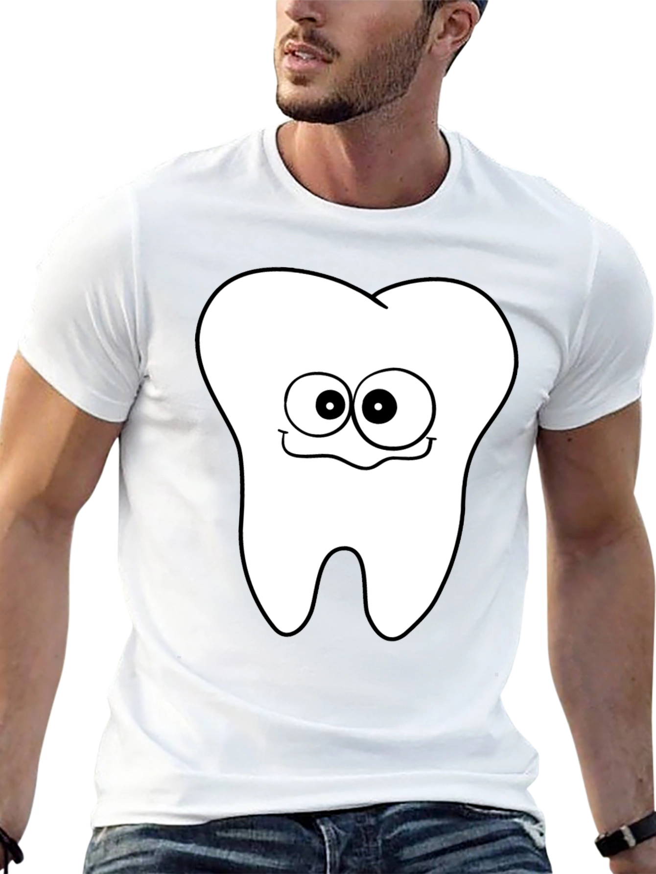 Funny Tooth Graphic T-Shirt - Black Cotton Tee