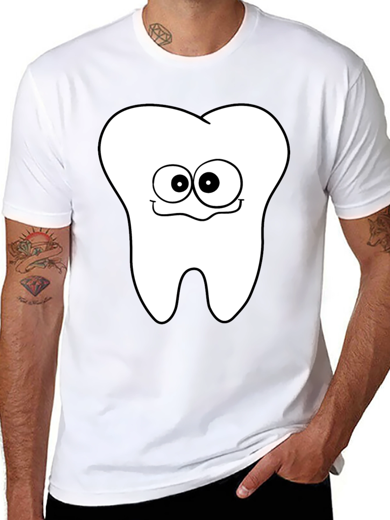 Funny Tooth Graphic T-Shirt - Black Cotton Tee