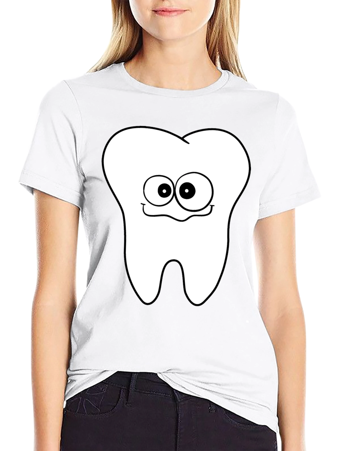 Funny Tooth Graphic T-Shirt - Black Cotton Tee