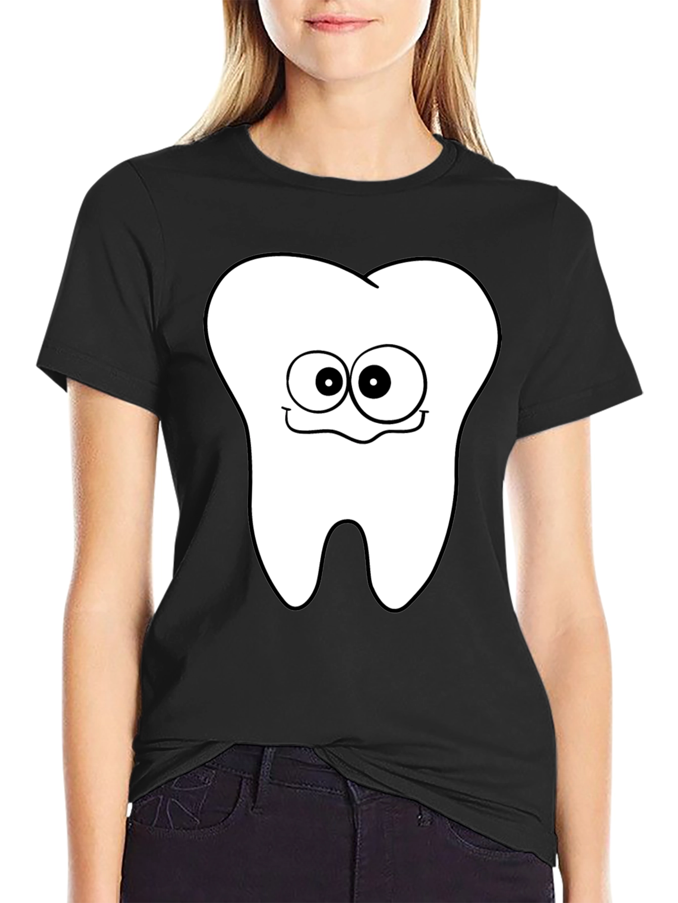 Funny Tooth Graphic T-Shirt - Black Cotton Tee