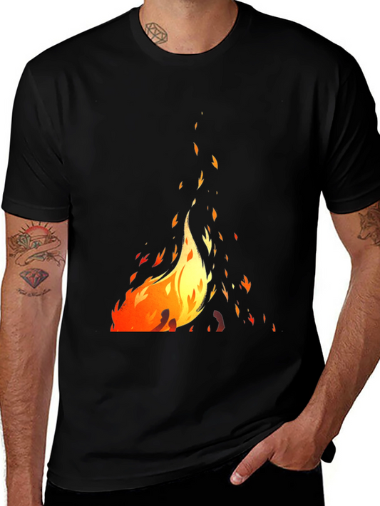Fiery Graphic Black T-Shirt