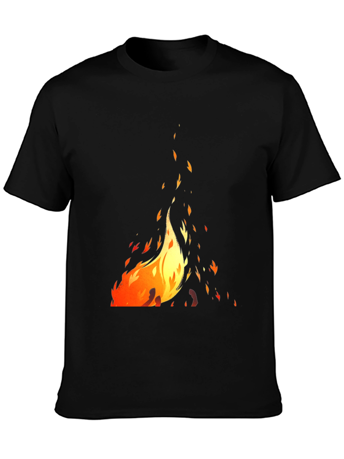 Fiery Graphic Black T-Shirt