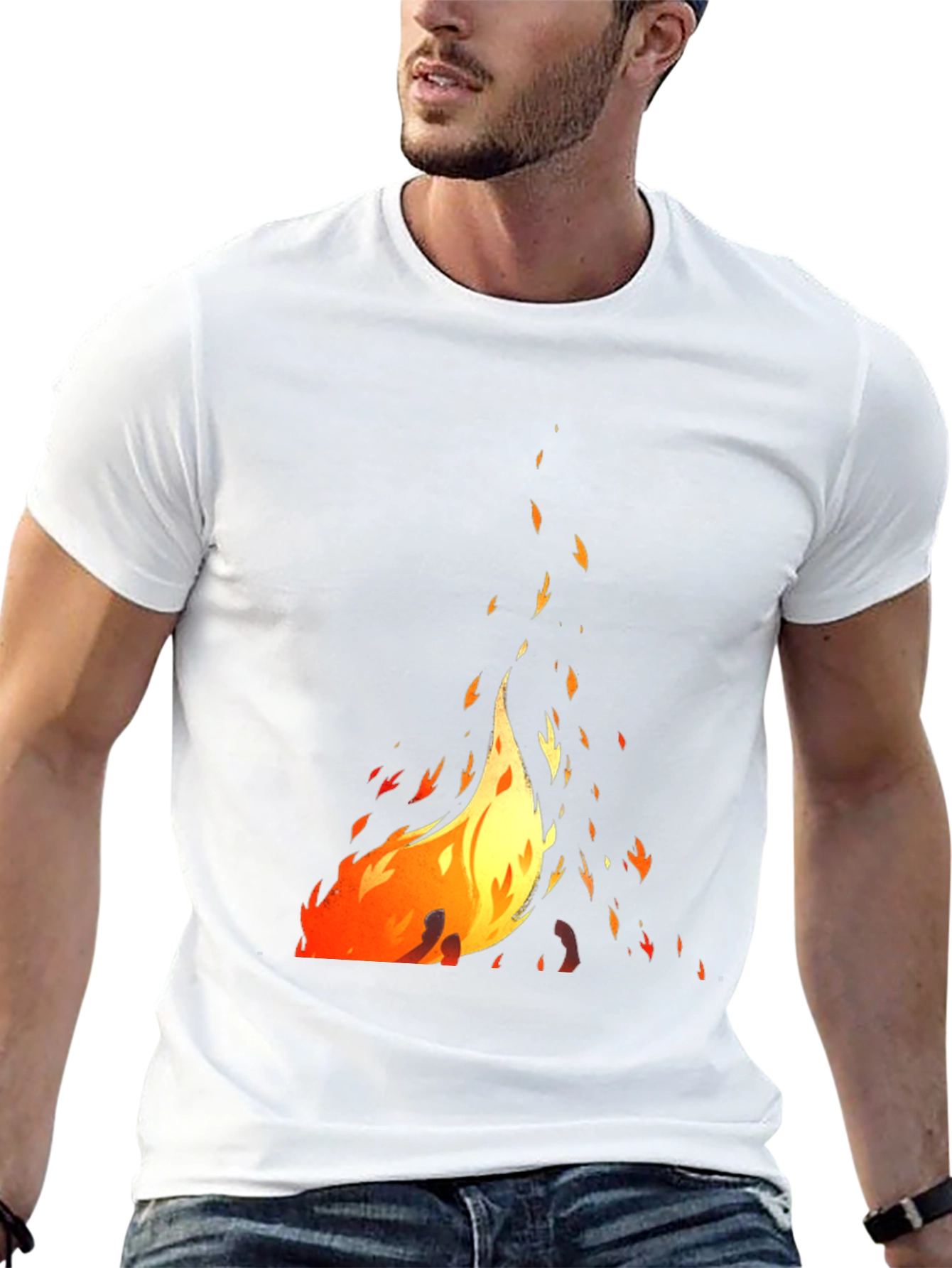 Fiery Graphic Black T-Shirt