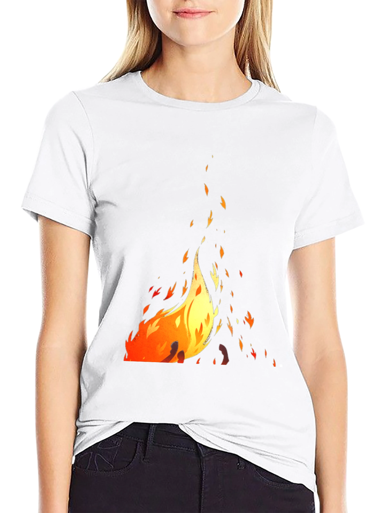 Fiery Graphic Black T-Shirt