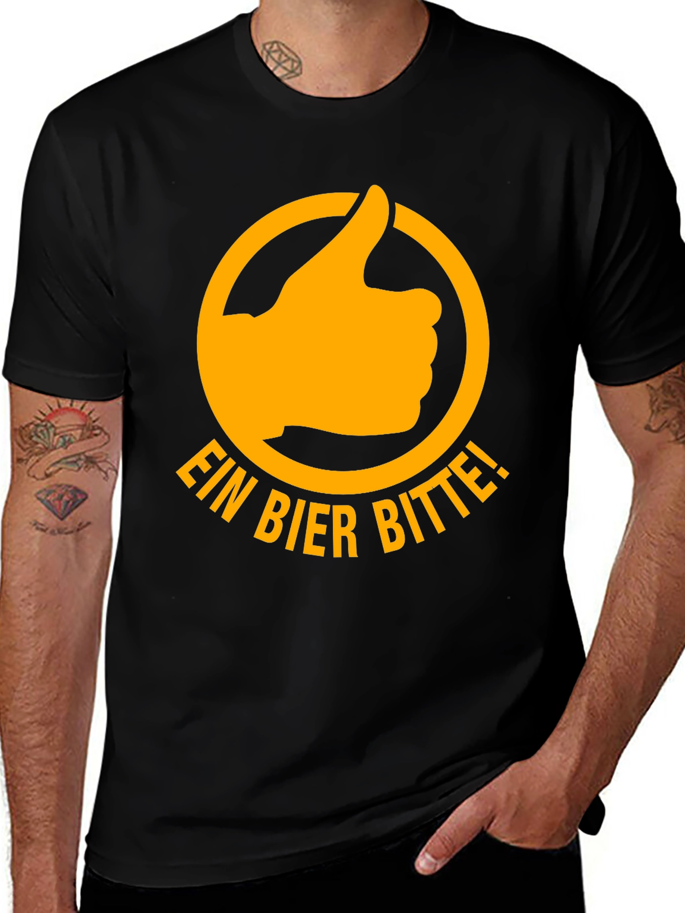 Ein Bier Bitte T-Shirt - Thumbs Up Graphic Tee