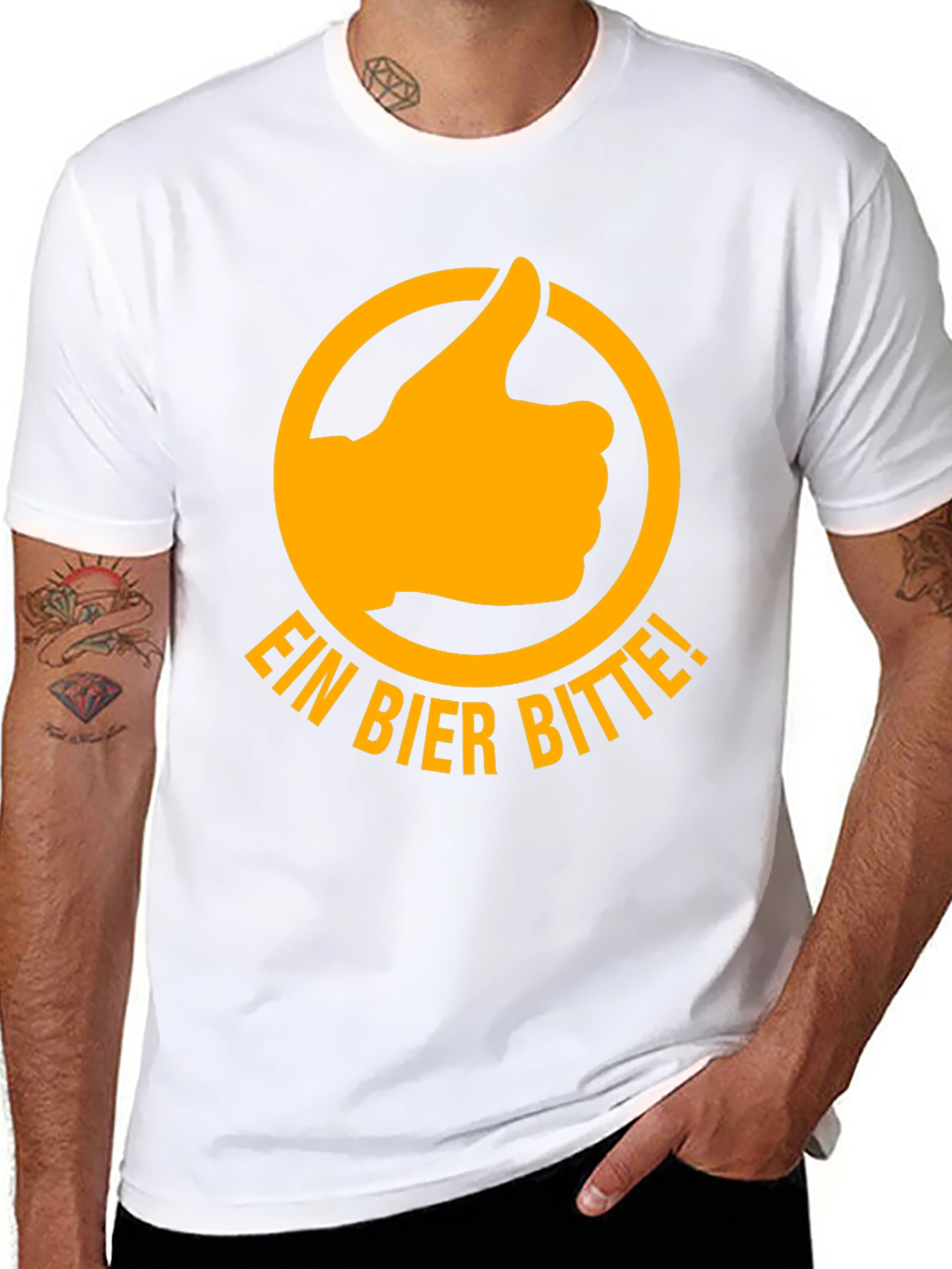 Ein Bier Bitte T-Shirt - Thumbs Up Graphic Tee
