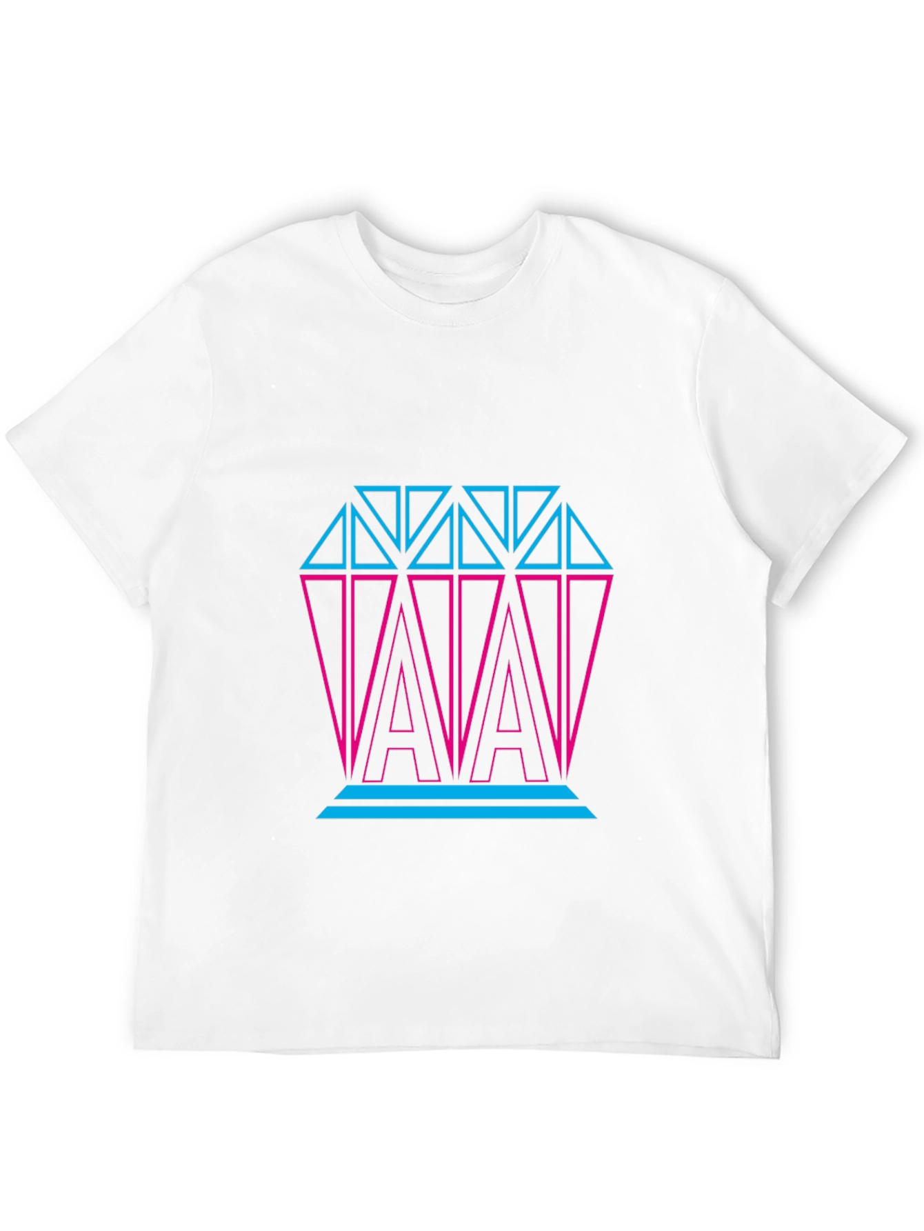 Neon Diamond Graphic Print Black T-Shirt