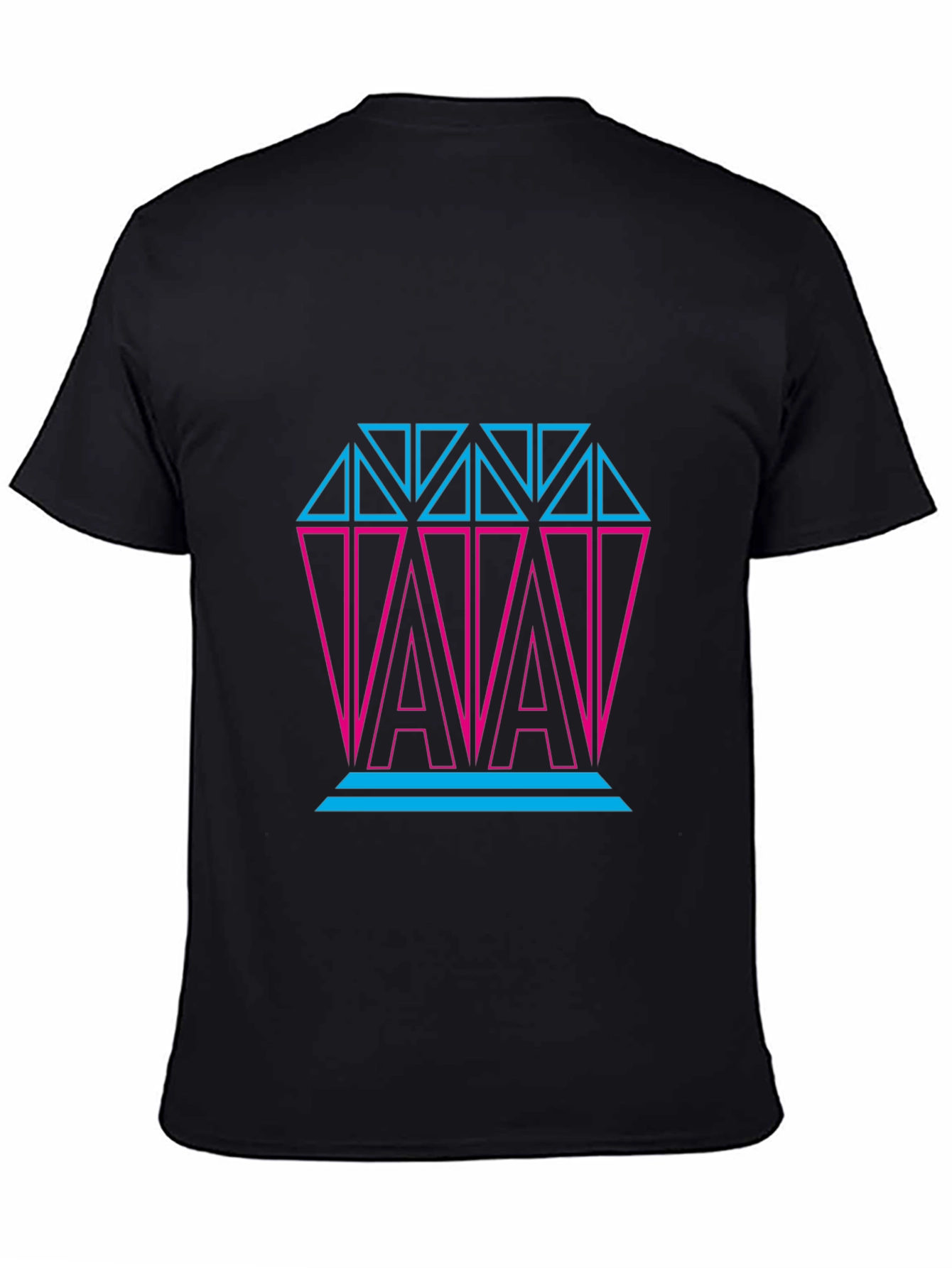 Neon Diamond Graphic Print Black T-Shirt