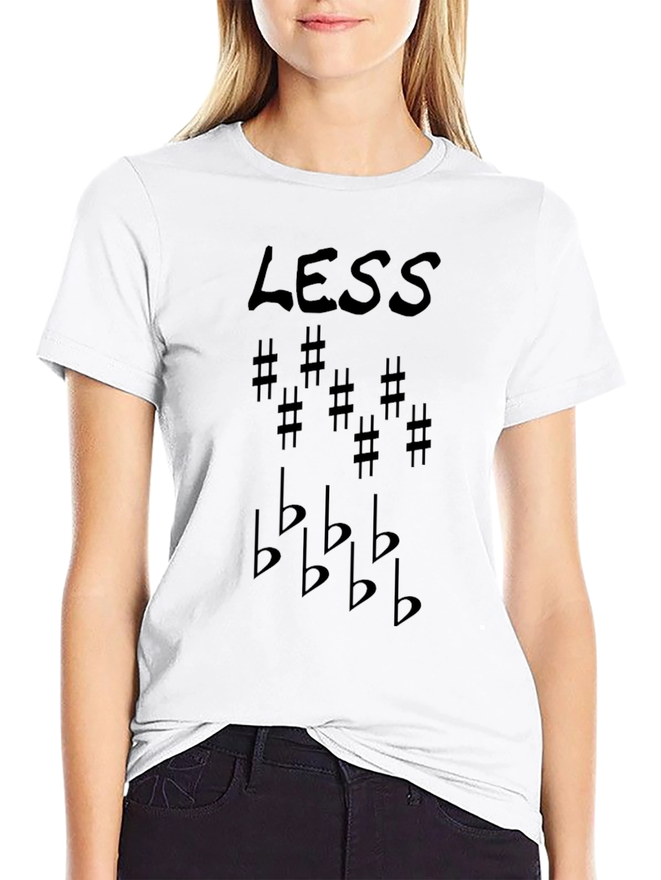 Less Sharps & Flats Black Graphic Tee
