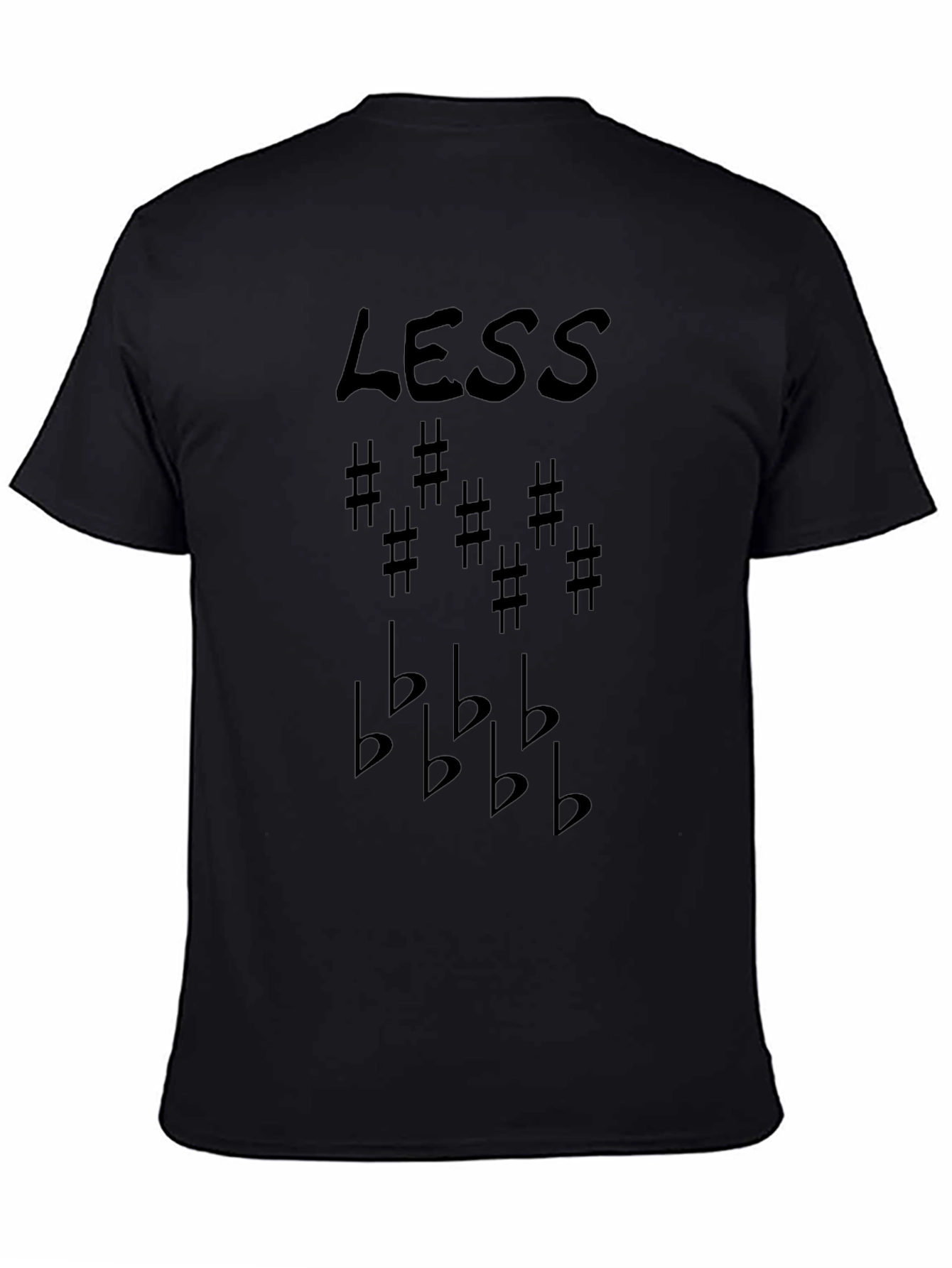 Less Sharps & Flats Black Graphic Tee