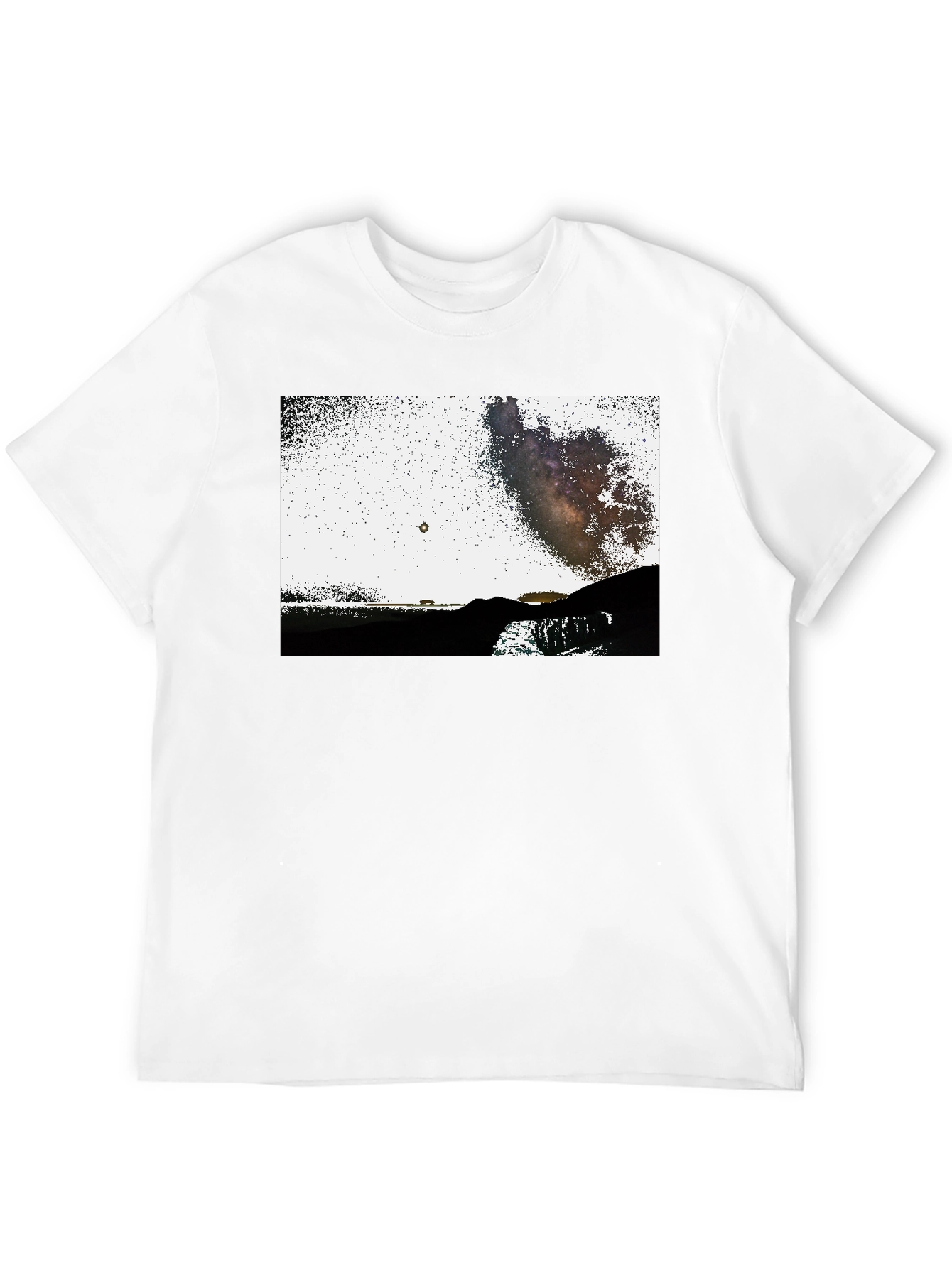 Black Graphic Tee - Night Sky Scene