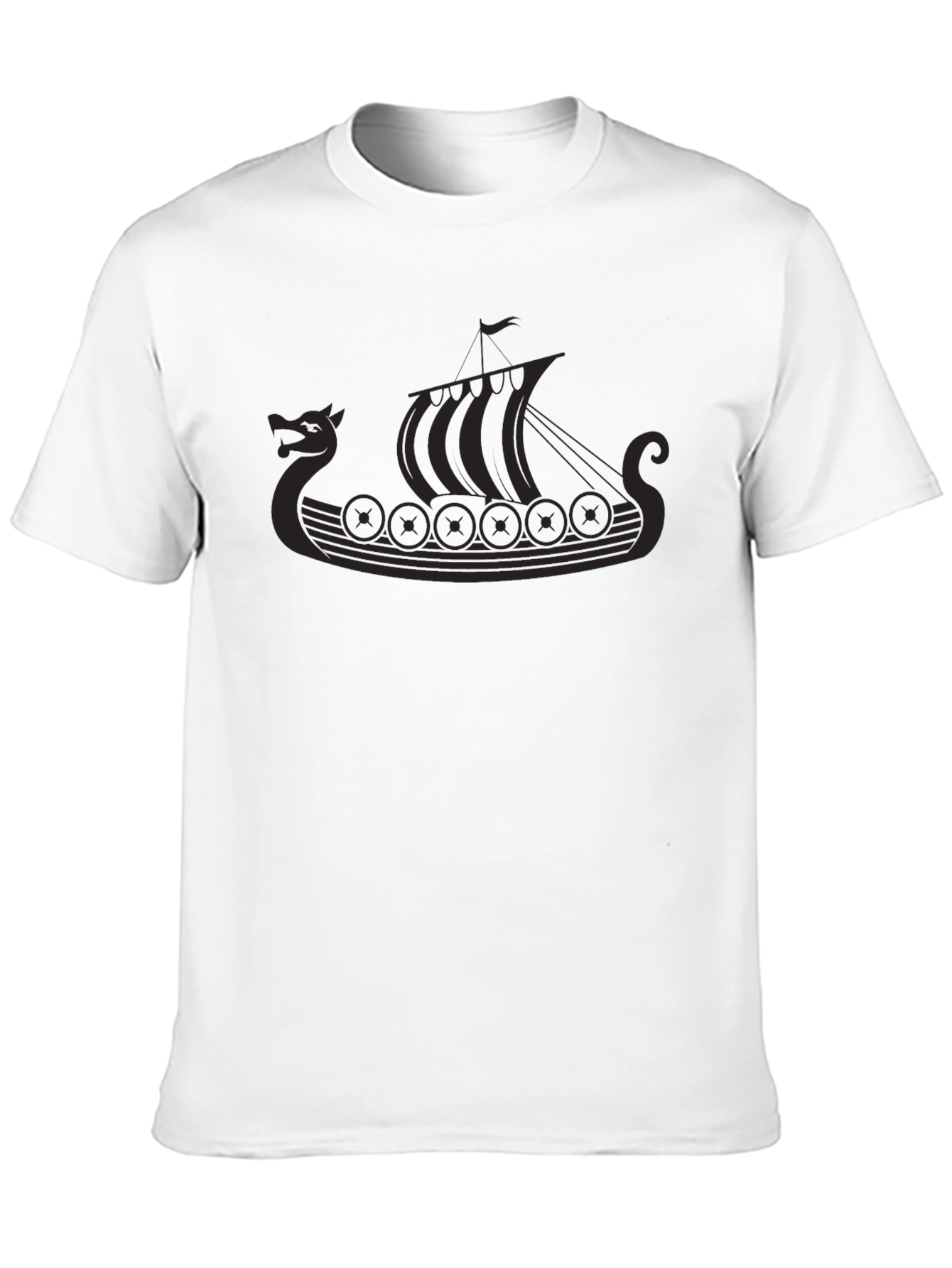 Viking Ship Graphic Tee - Black