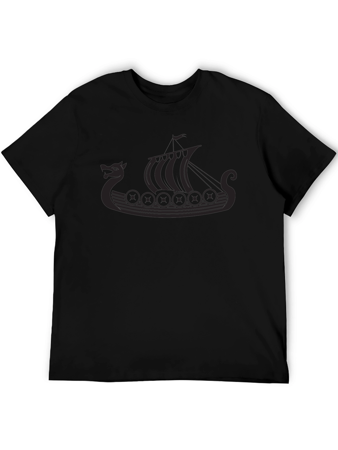 Viking Ship Graphic Tee - Black
