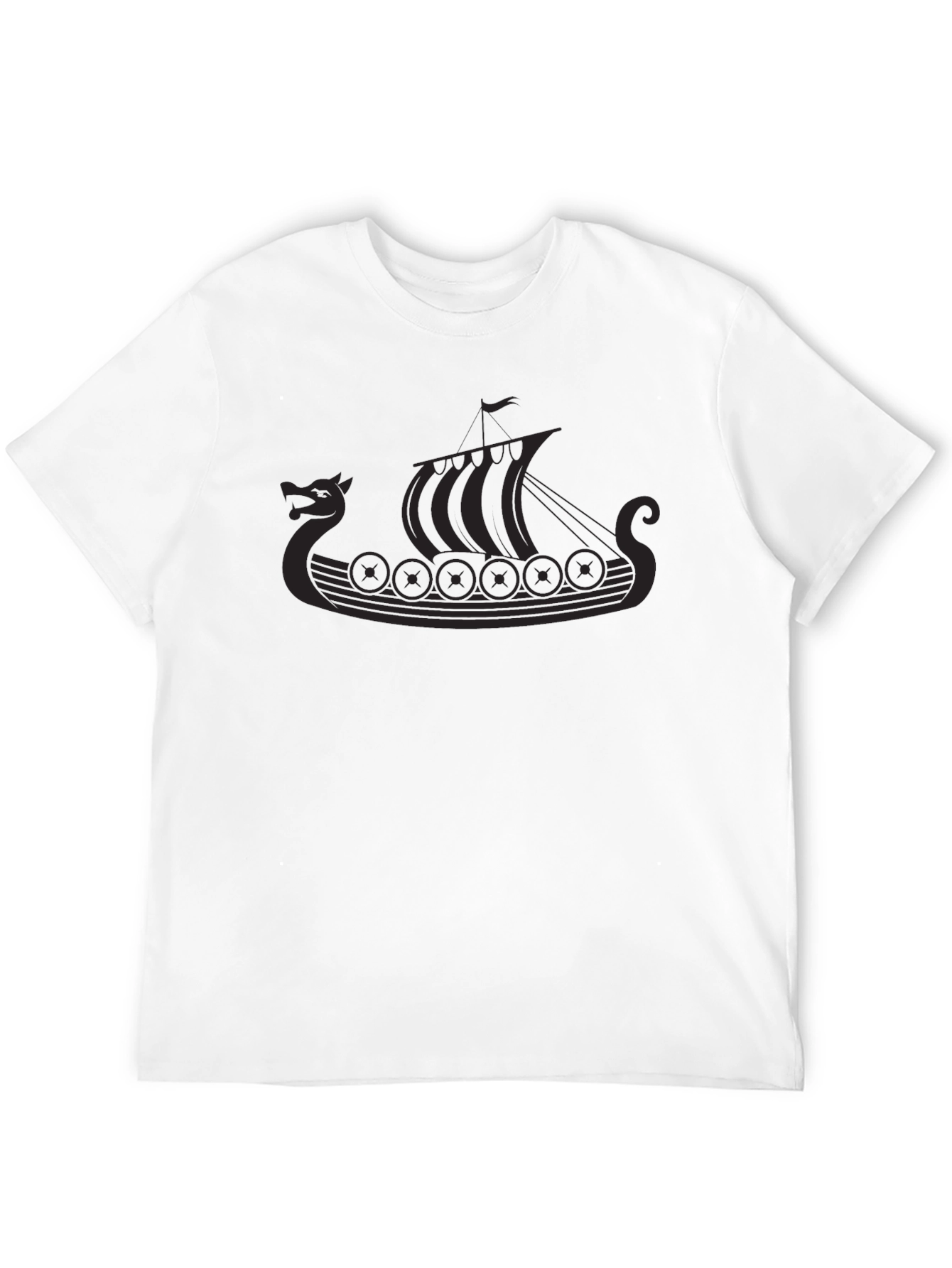 Viking Ship Graphic Tee - Black