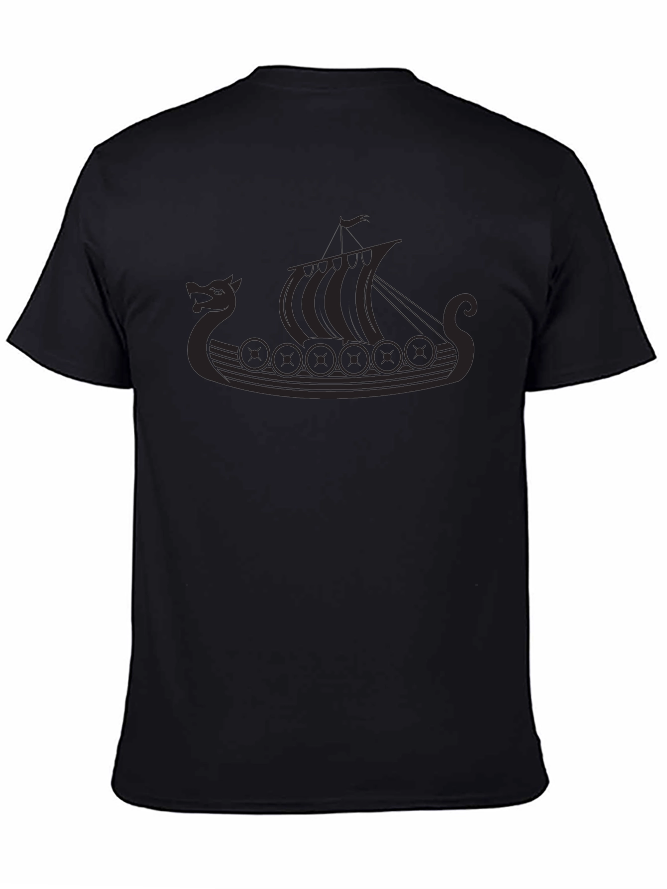 Viking Ship Graphic Tee - Black