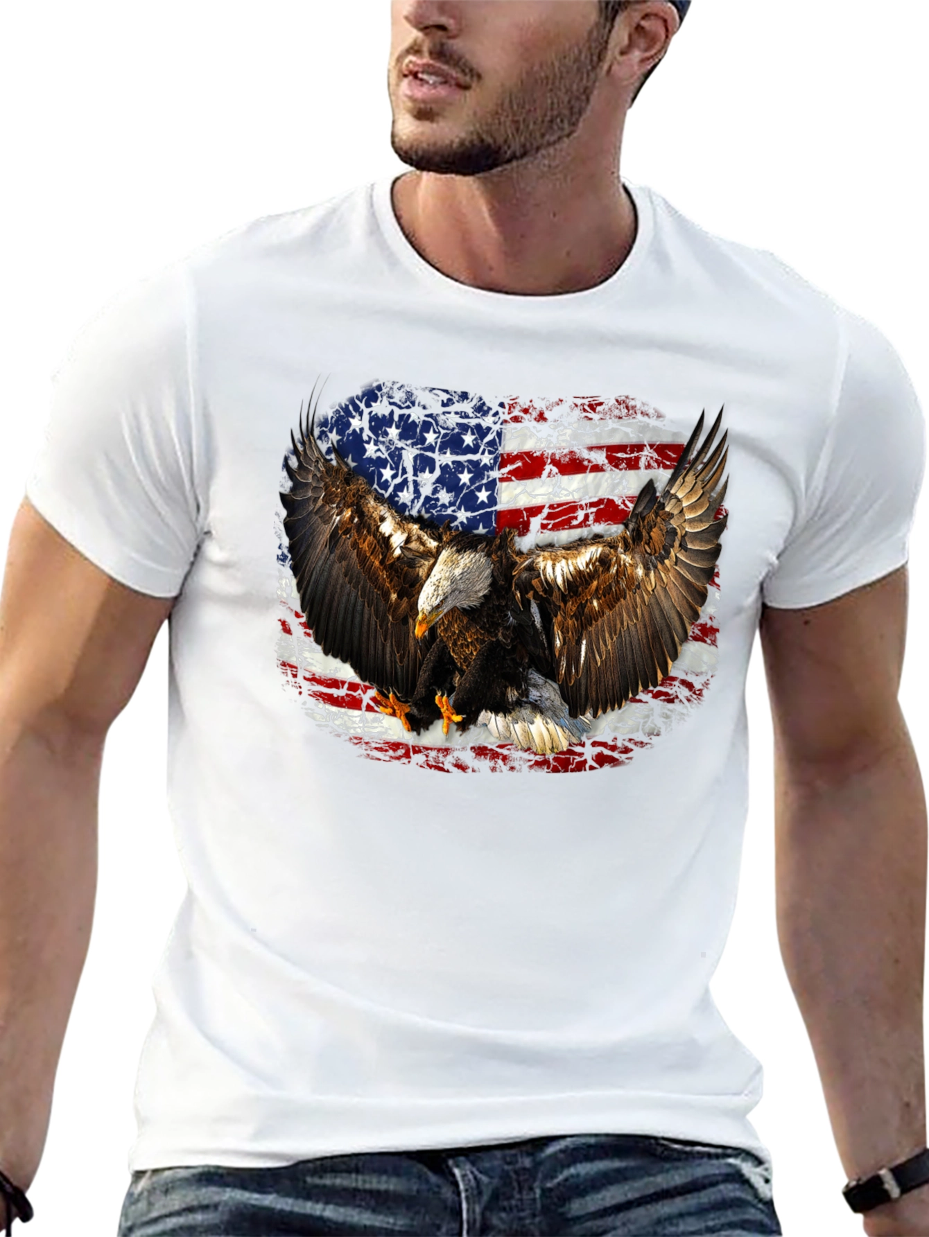 American Eagle Flag T-Shirt - Patriotic Pride