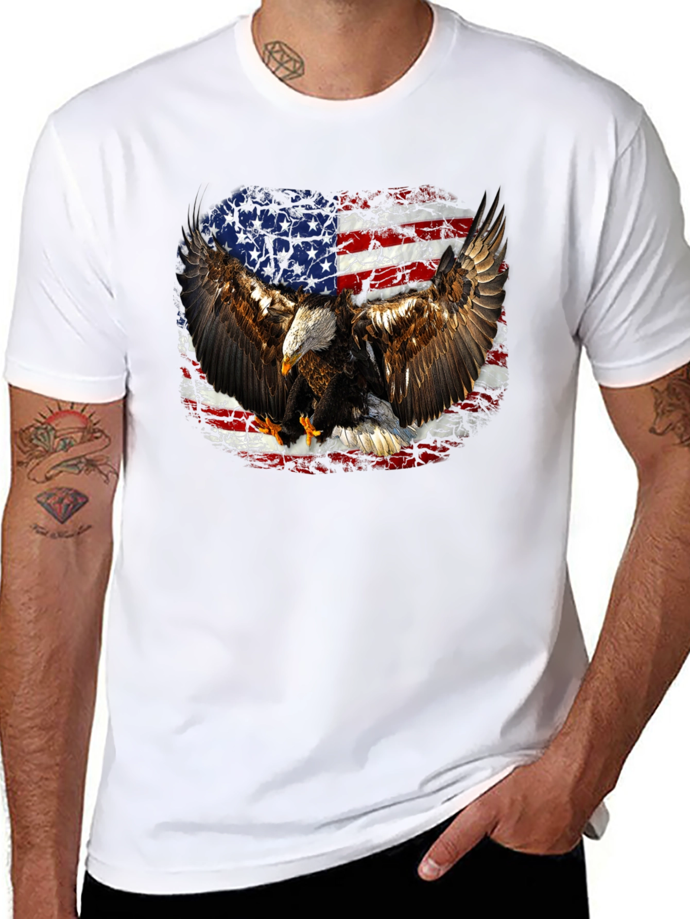 American Eagle Flag T-Shirt - Patriotic Pride