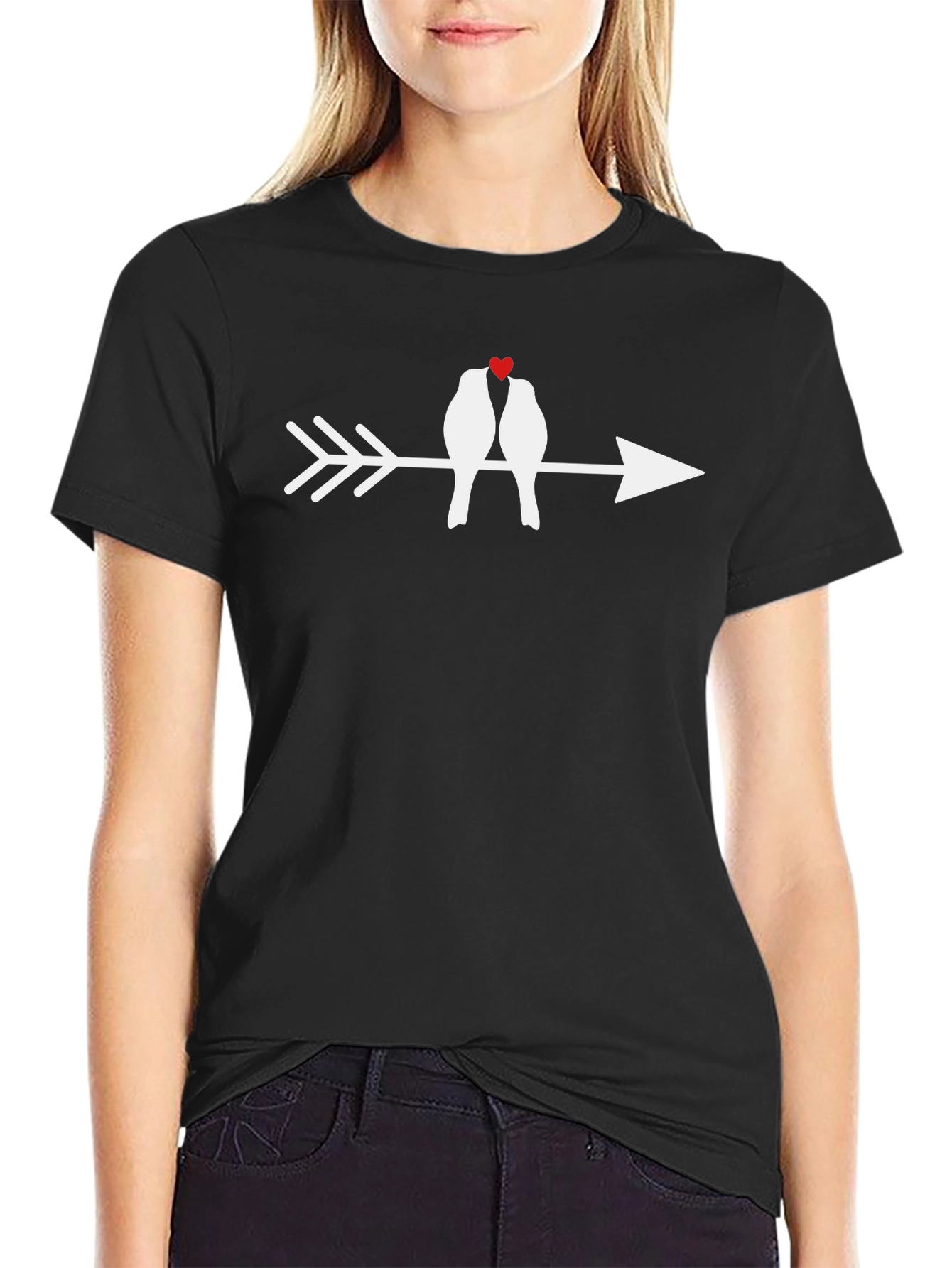 Love Birds Arrow Tee - Romantic Graphic T-Shirt