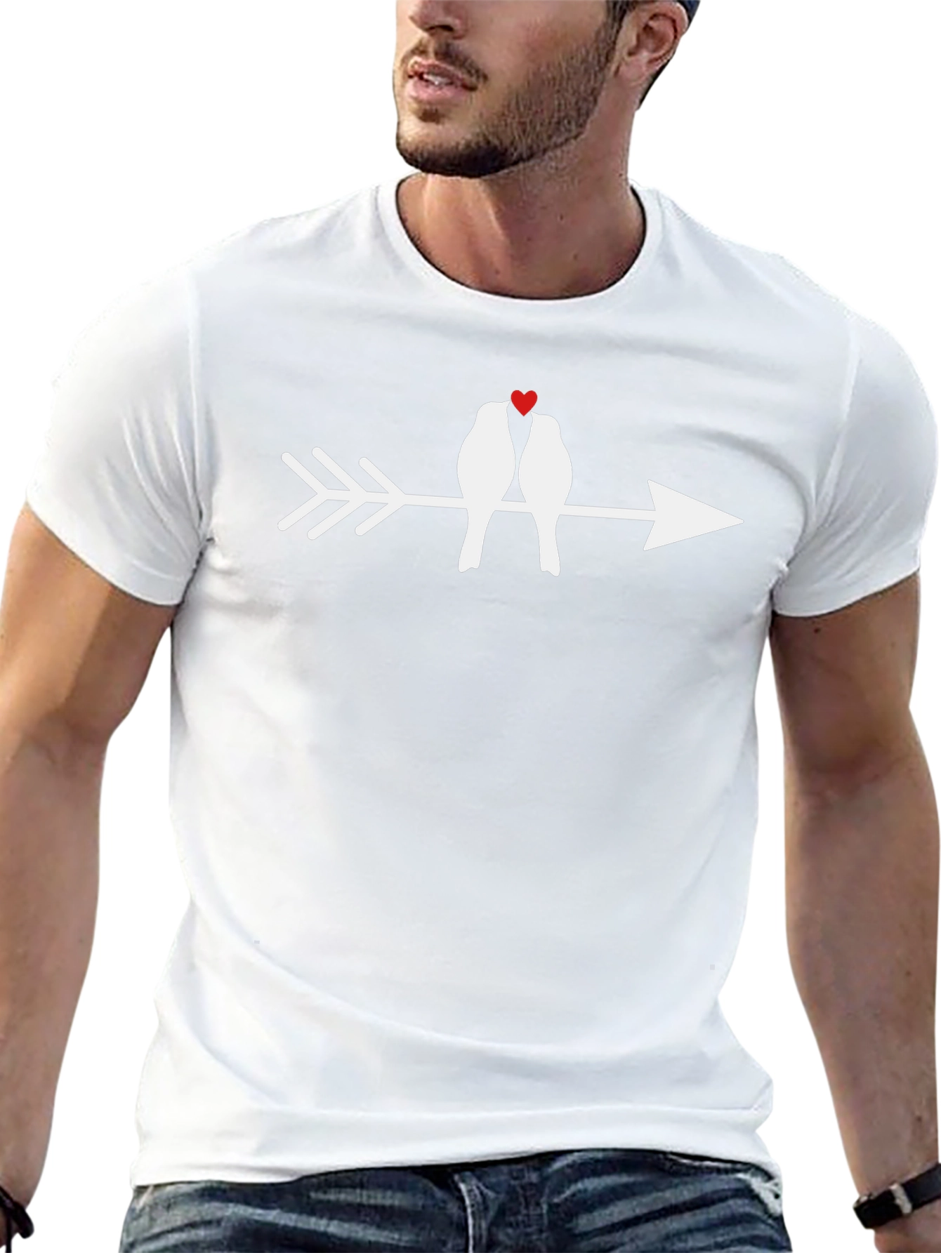 Love Birds Arrow Tee - Romantic Graphic T-Shirt