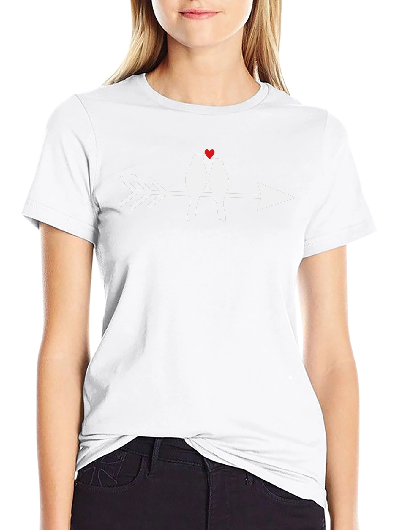 Love Birds Arrow Tee - Romantic Graphic T-Shirt