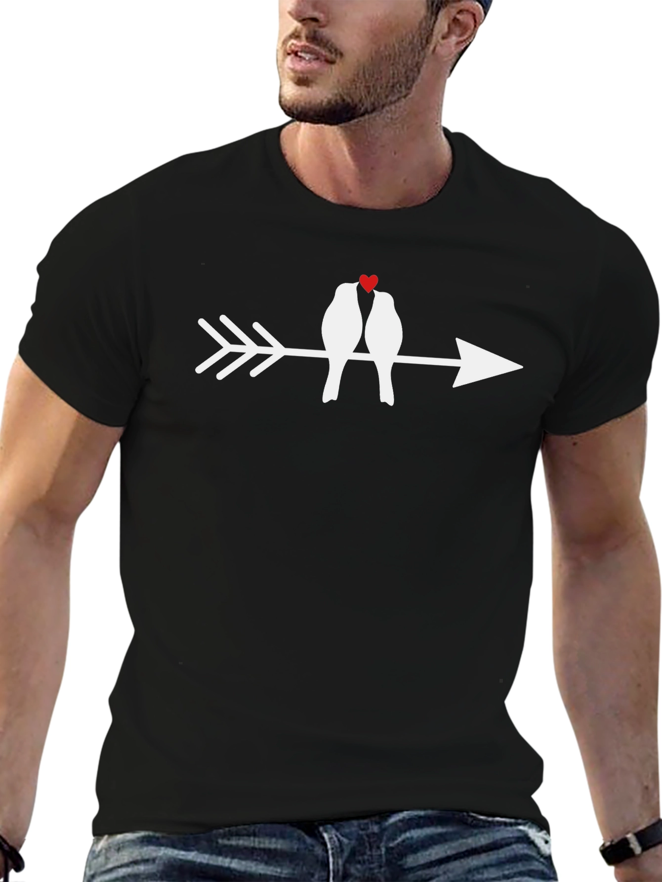 Love Birds Arrow Tee - Romantic Graphic T-Shirt