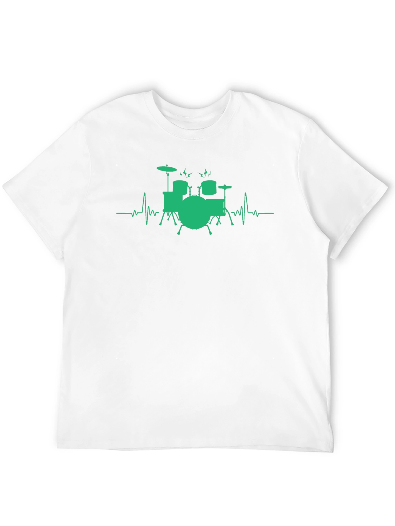 Drumbeat Tee: Musician Heartbeat Drum Set T-Shirt