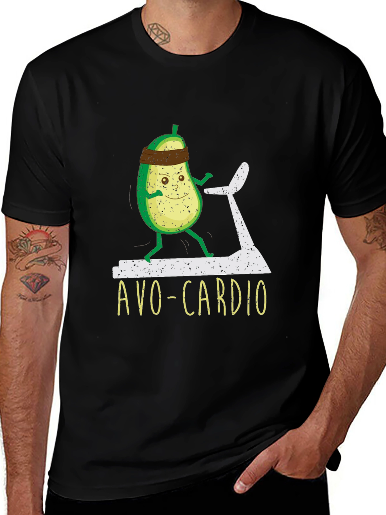 Avo-Cardio Black T-Shirt - Funny Workout Tee