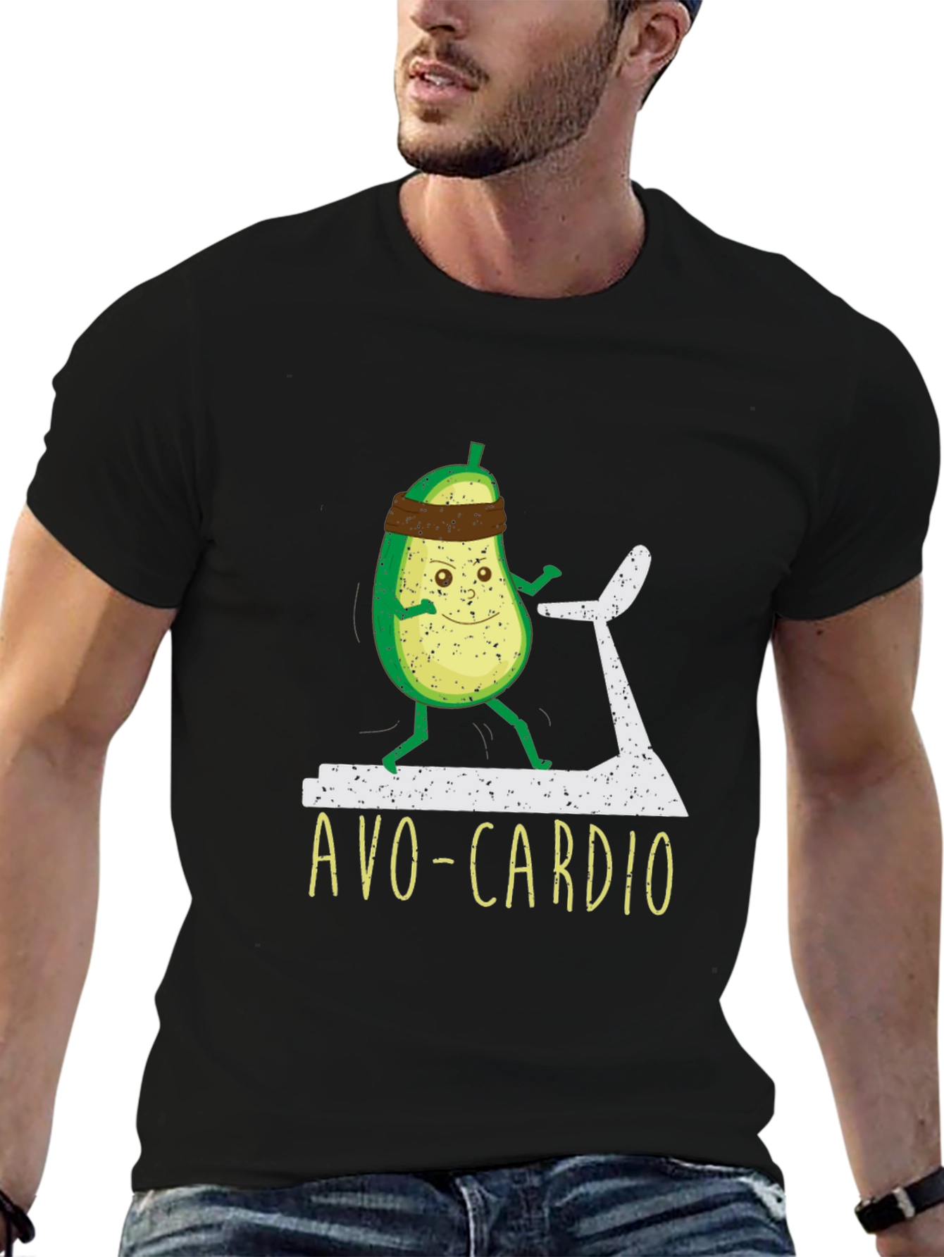 Avo-Cardio Black T-Shirt - Funny Workout Tee