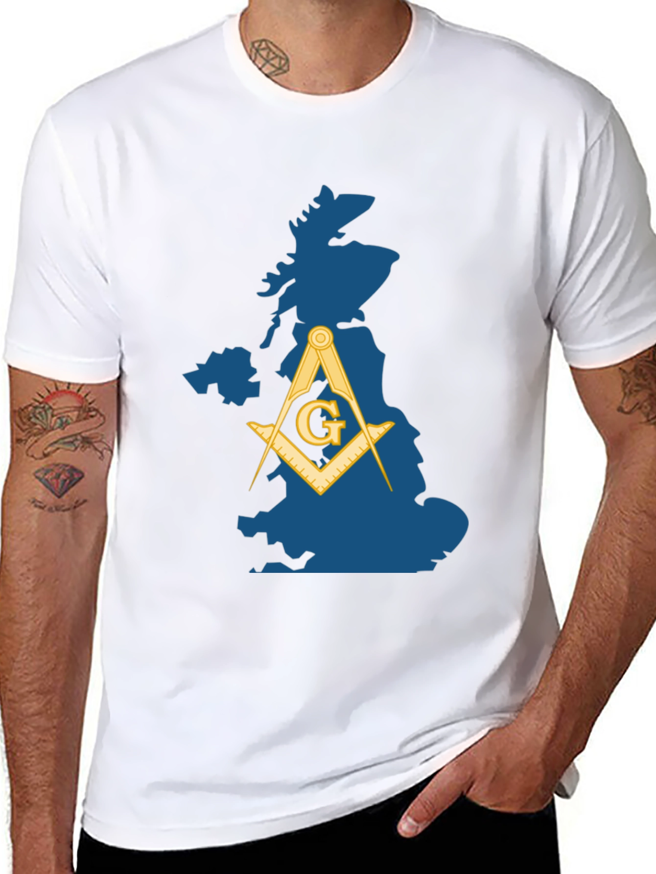 Masonic Great Britain Map T-Shirt