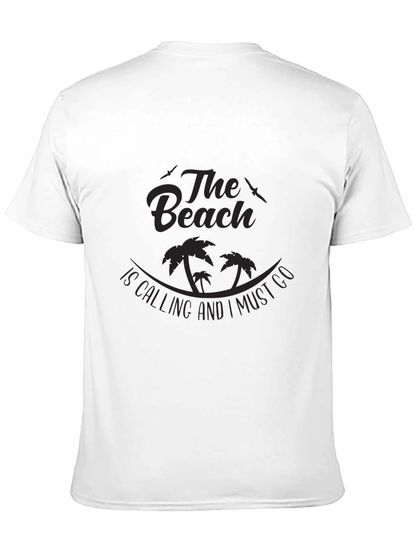 The Beach is Calling Mens Black T-Shirt