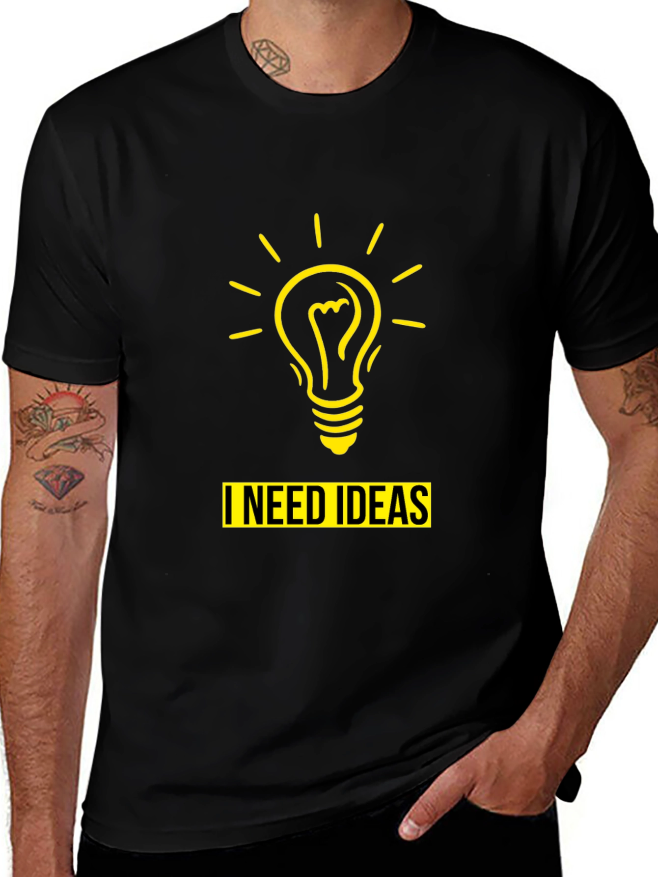 I Need Ideas T-Shirt - Mens Black Novelty Tee