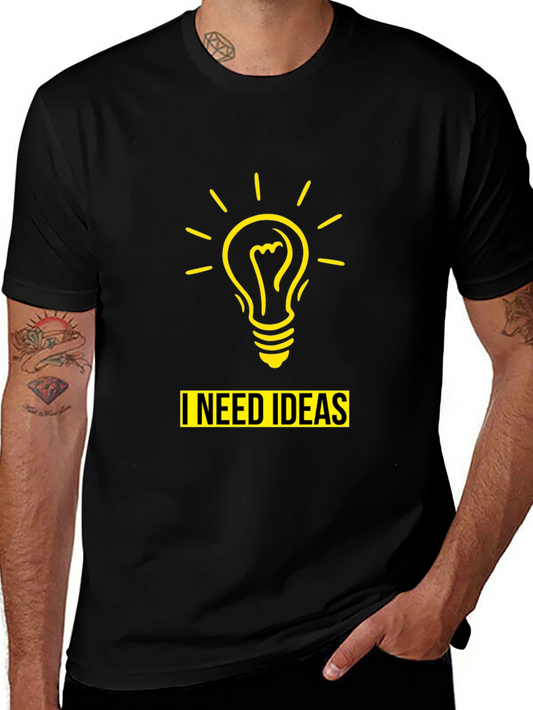 I Need Ideas T-Shirt - Mens Black Novelty Tee