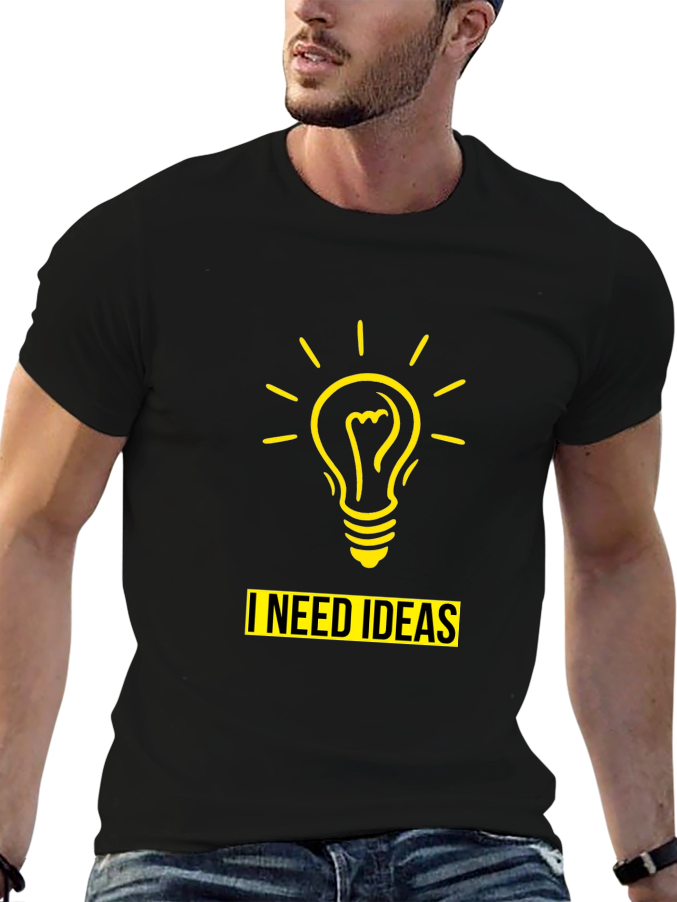 I Need Ideas T-Shirt - Mens Black Novelty Tee