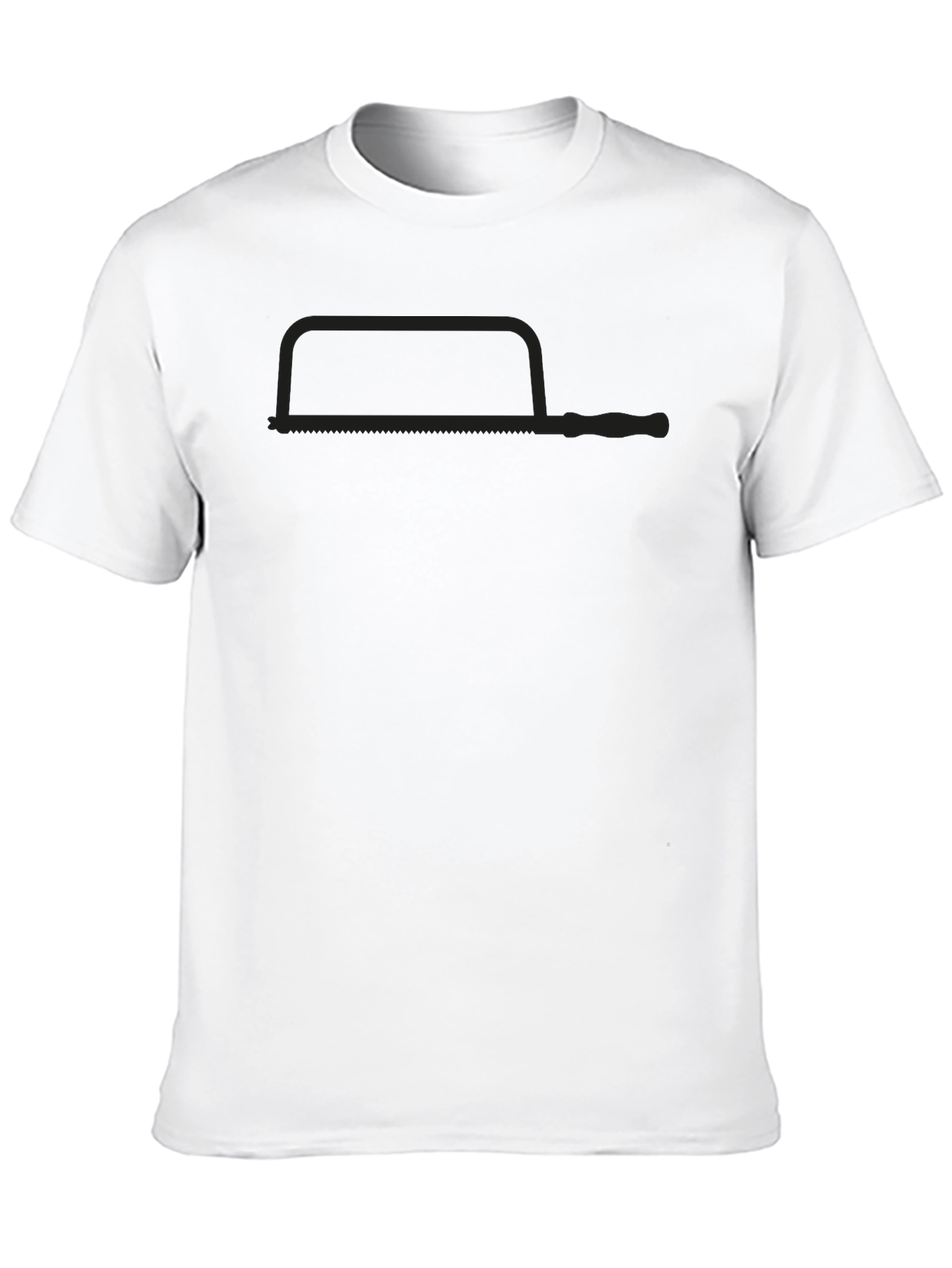 Mens Black T-Shirt with Handsaw Graphic