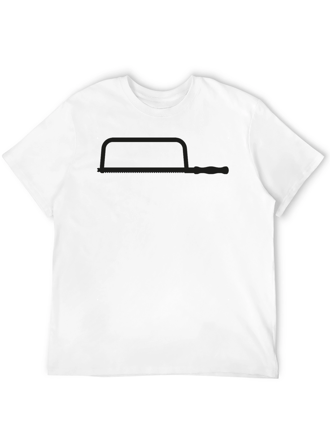 Mens Black T-Shirt with Handsaw Graphic