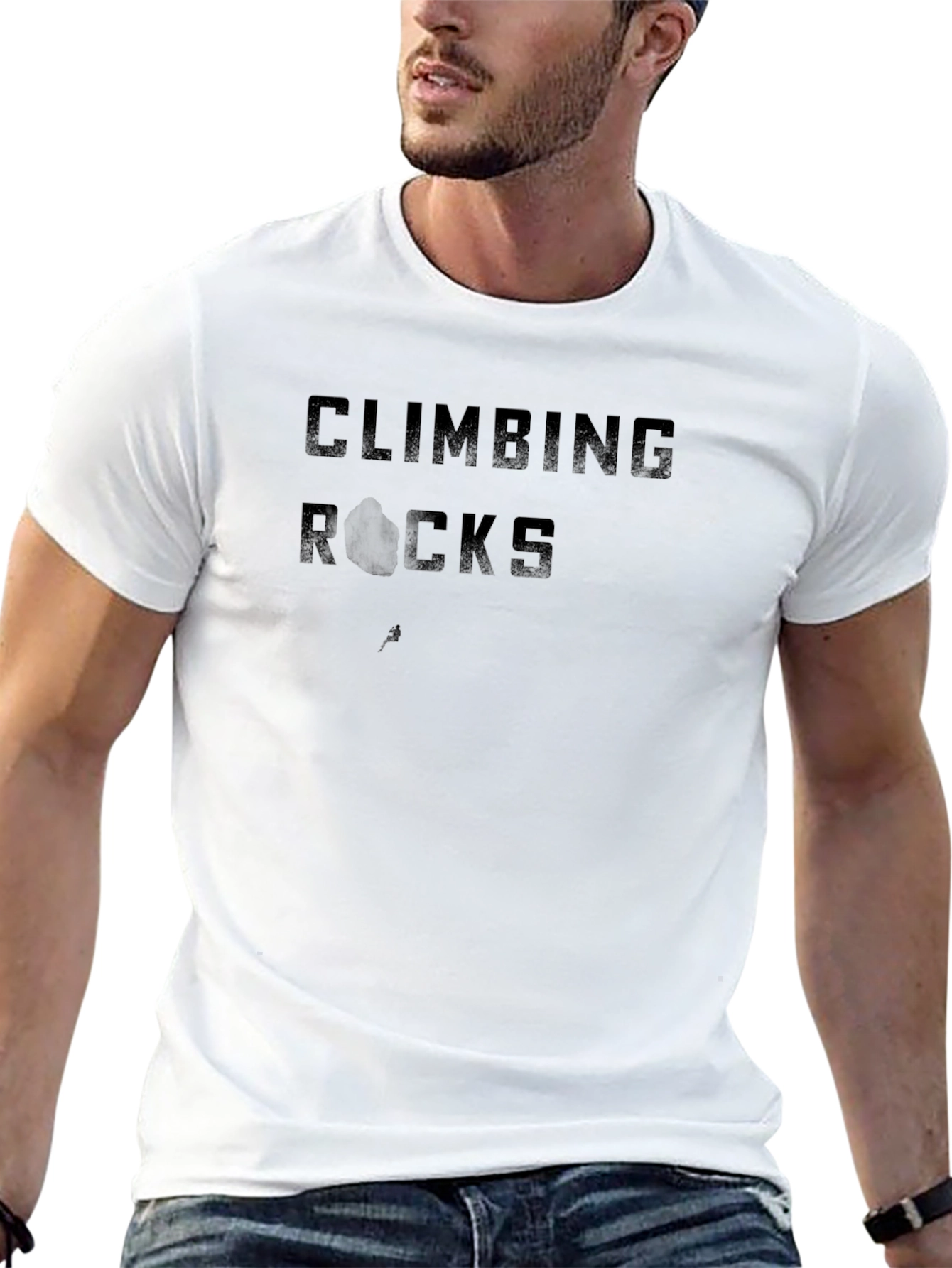 Climbing Rocks Black Graphic Tee - Adventure Style