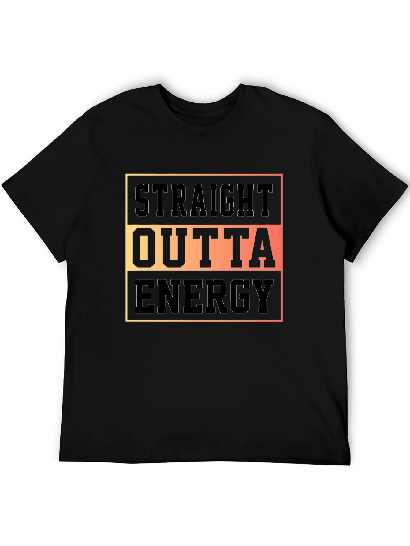 Straight Outta Energy Graphic T-Shirt - Black