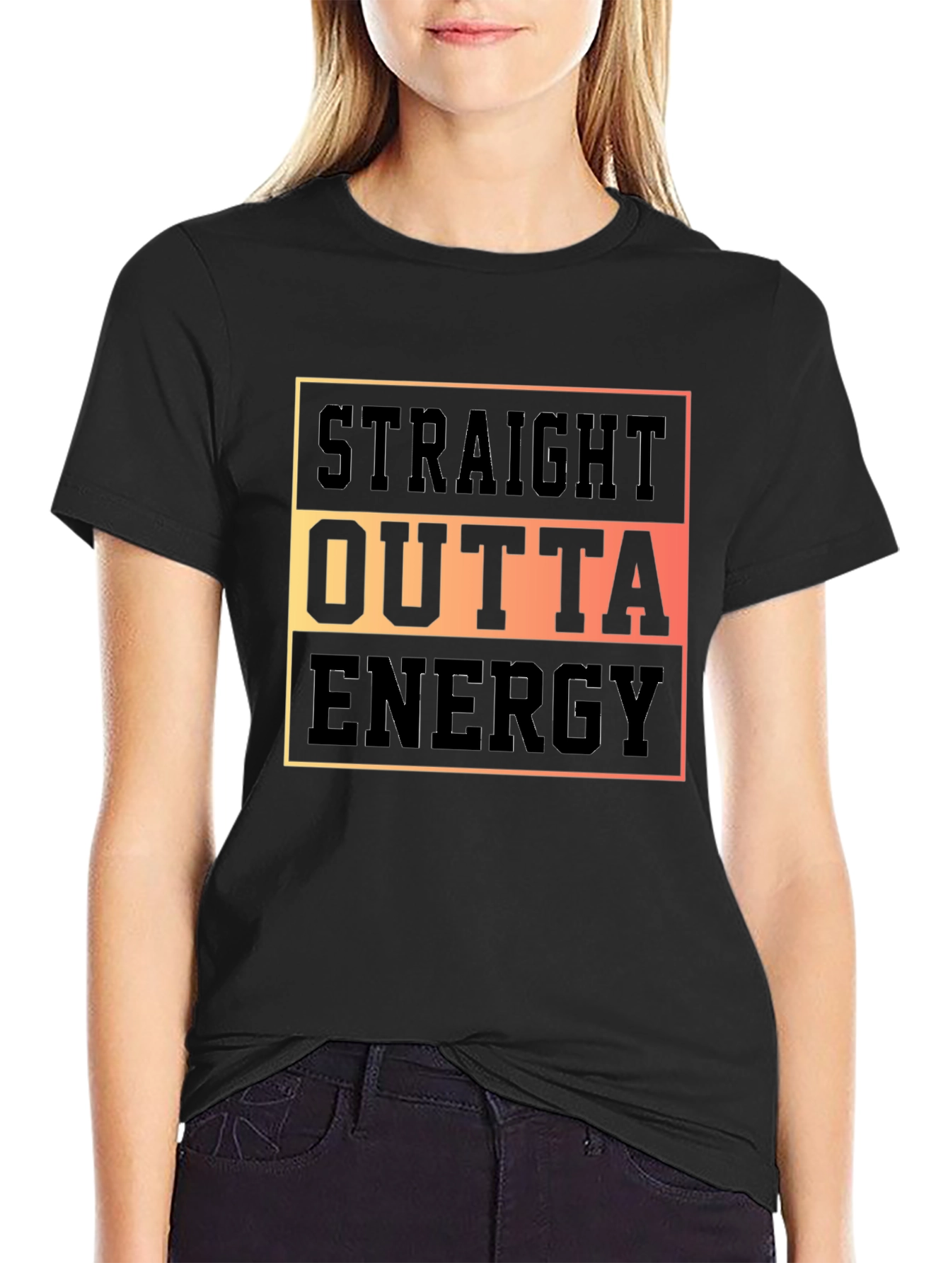 Straight Outta Energy Graphic T-Shirt - Black
