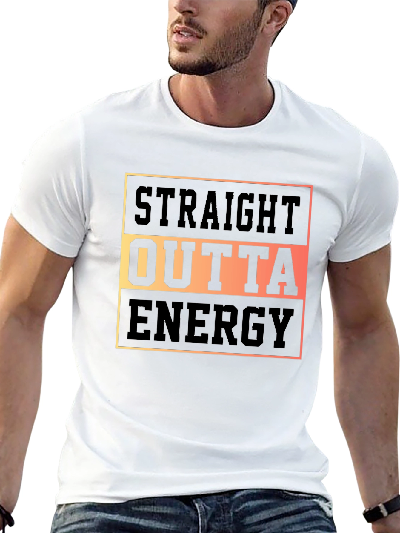 Straight Outta Energy Graphic T-Shirt - Black