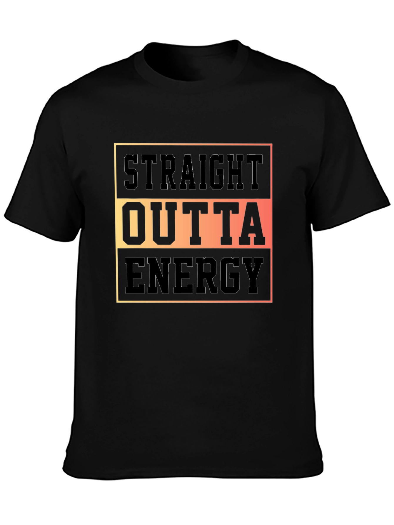 Straight Outta Energy Graphic T-Shirt - Black