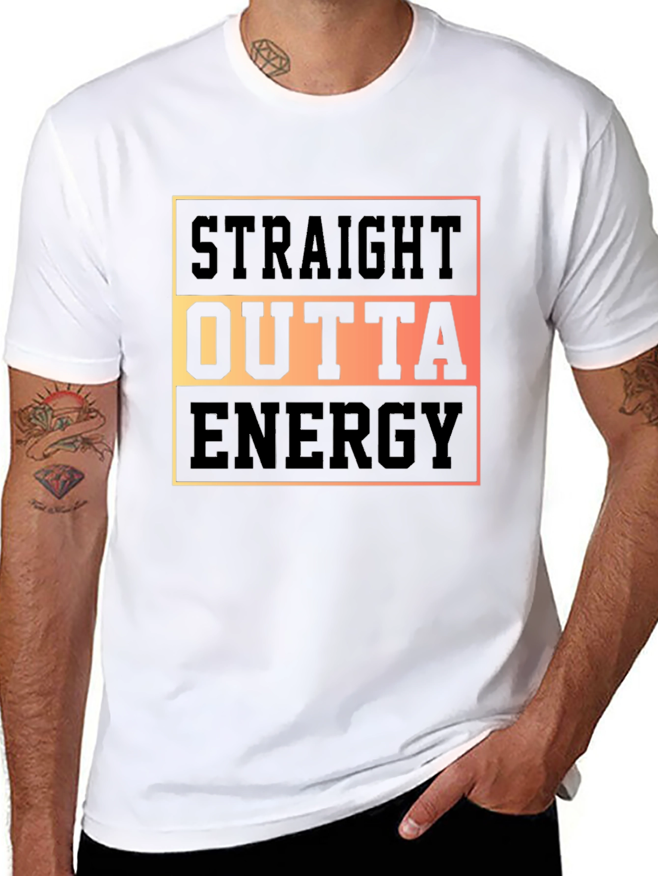 Straight Outta Energy Graphic T-Shirt - Black