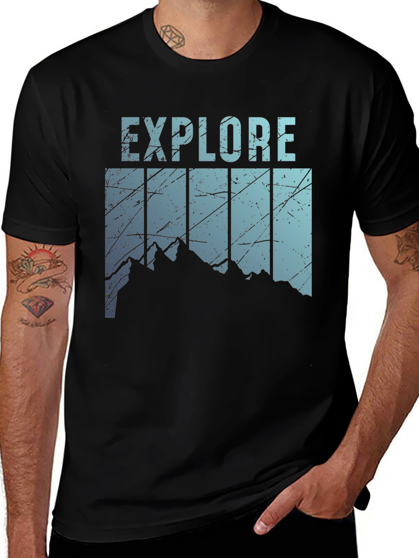 Explore Mountain Graphic Tee - Black