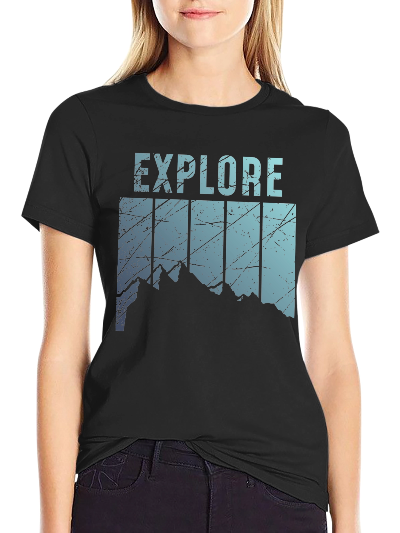 Explore Mountain Graphic Tee - Black